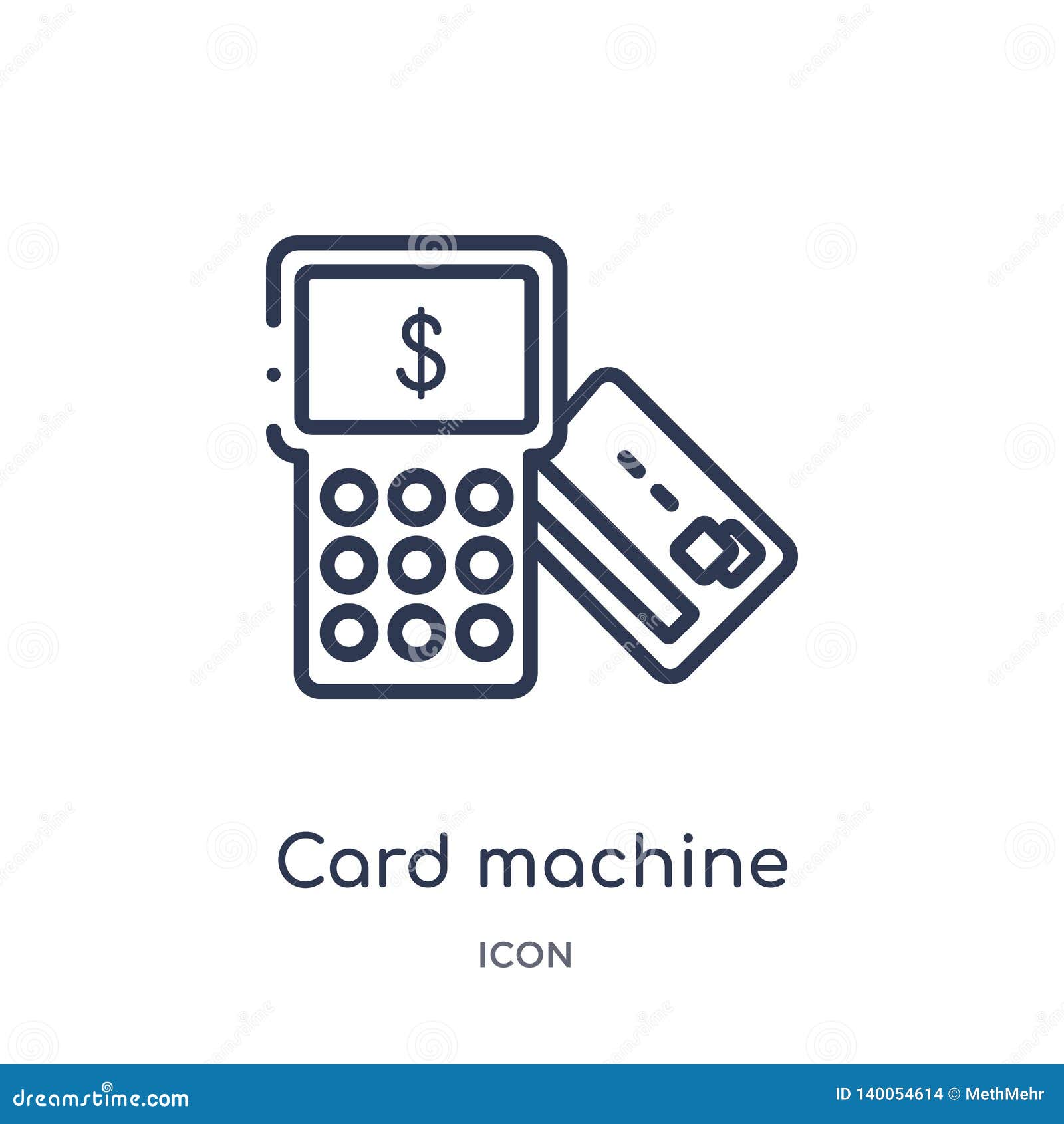 linear card machine icon from ecommerce and payment outline collection. thin line card machine   on white background