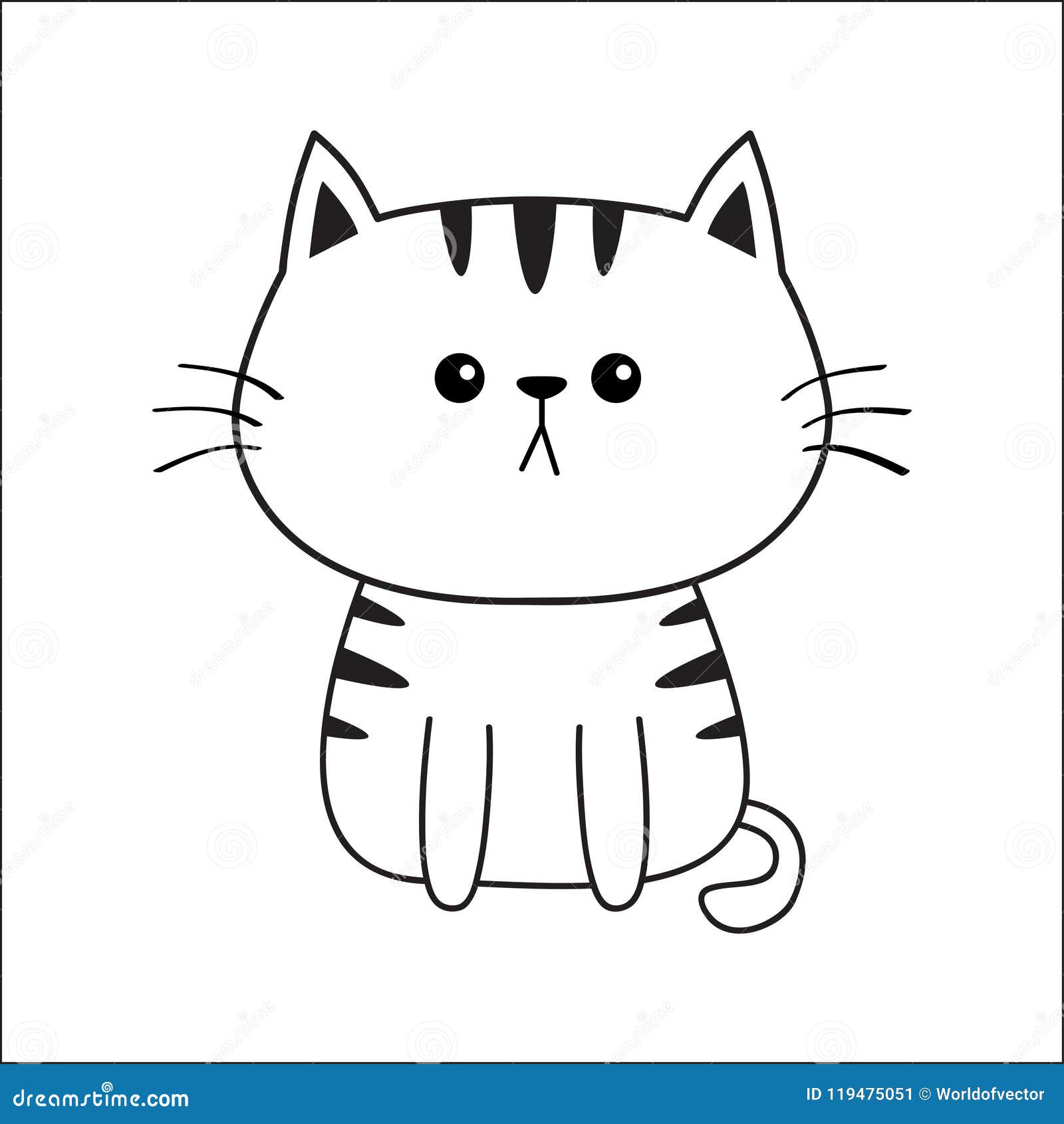 Doodle Love Cats Kitten Head Silhouette Stock Vector (Royalty Free