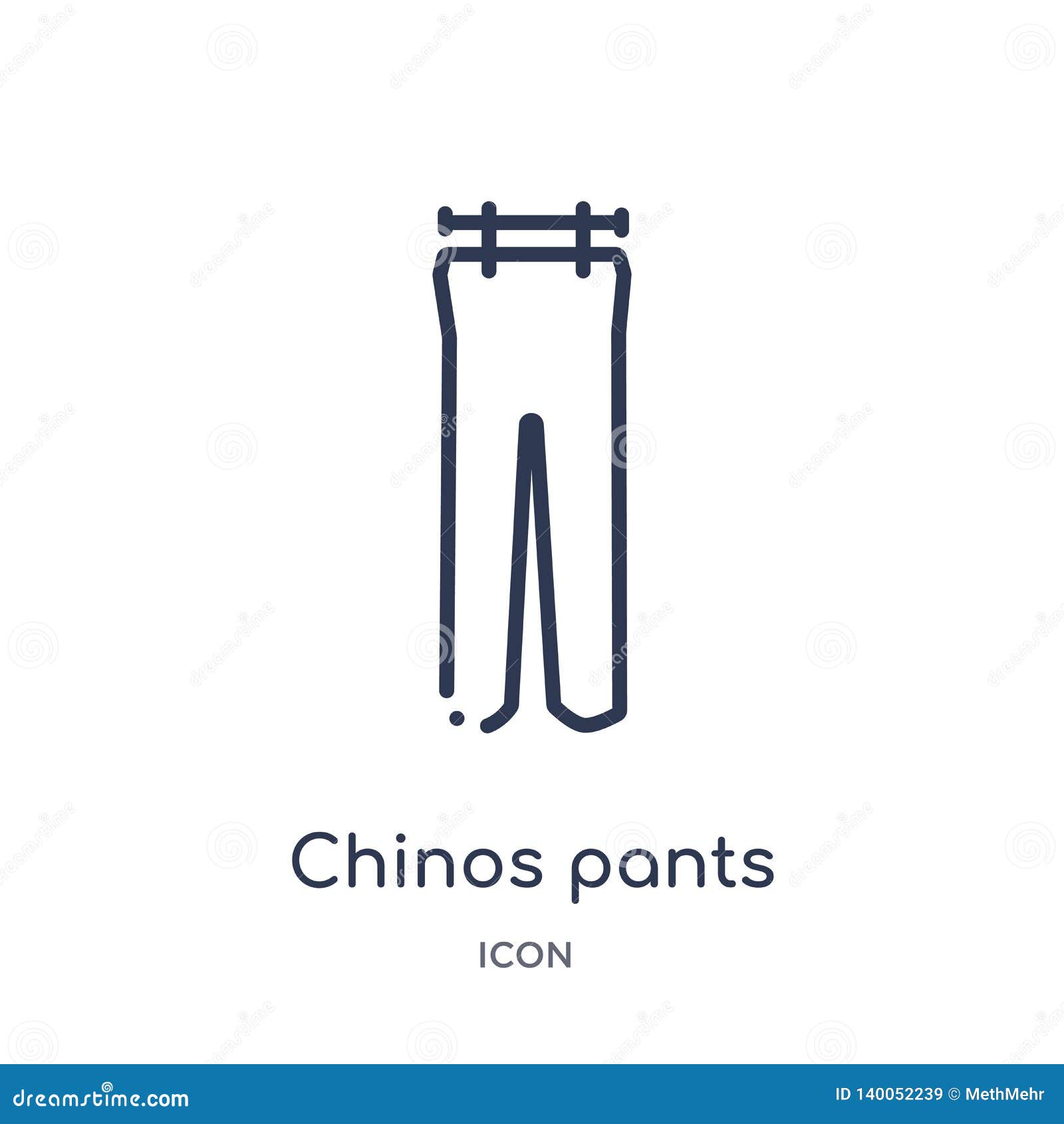 linear chinos pants icon from clothes outline collection. thin line chinos pants   on white background. chinos pants