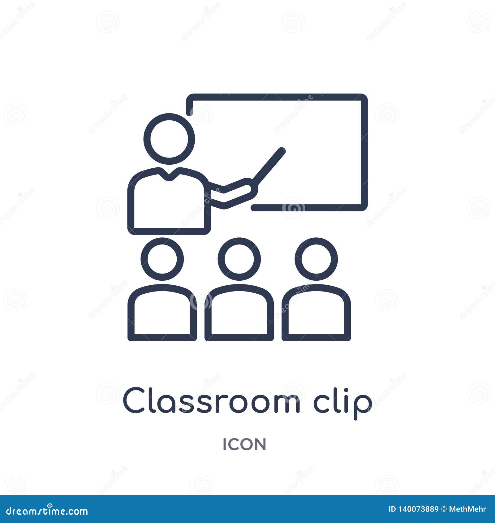 Linear Classroom Clip Icon From General Outline Collection. Thin Line