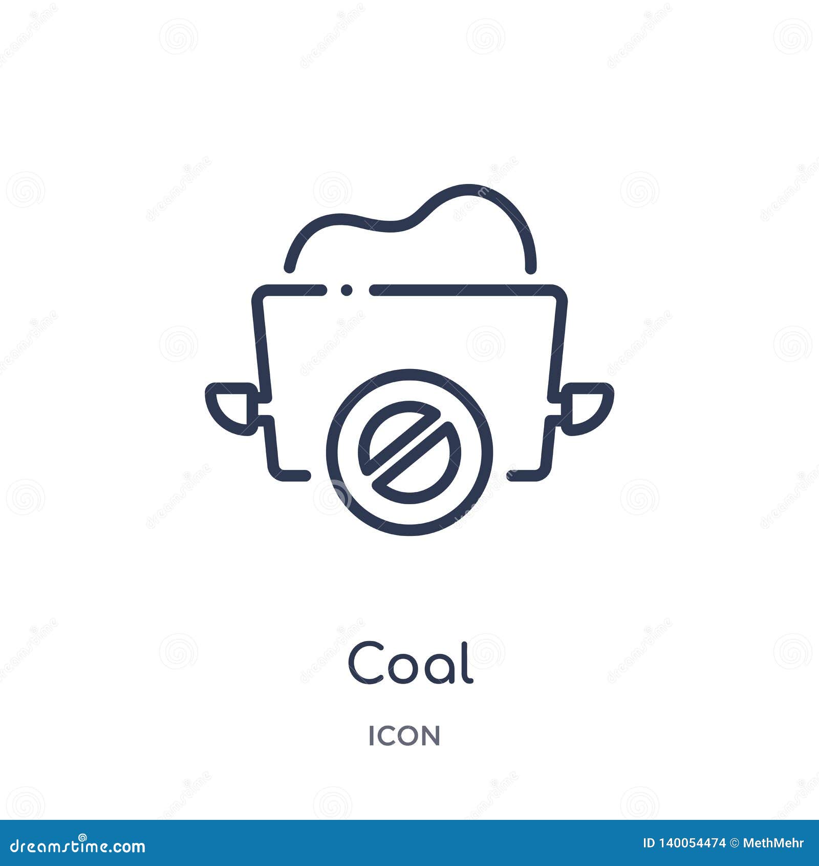linear coal icon from ecology outline collection. thin line coal   on white background. coal trendy 