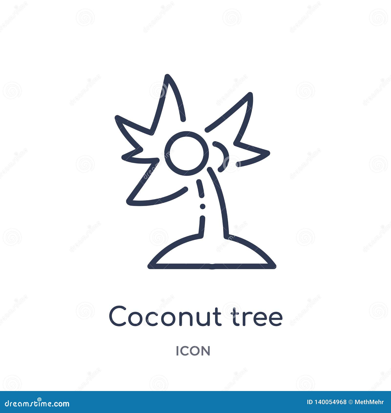 Linear Coconut Tree Icon From Ecology Outline Collection. Thin Line