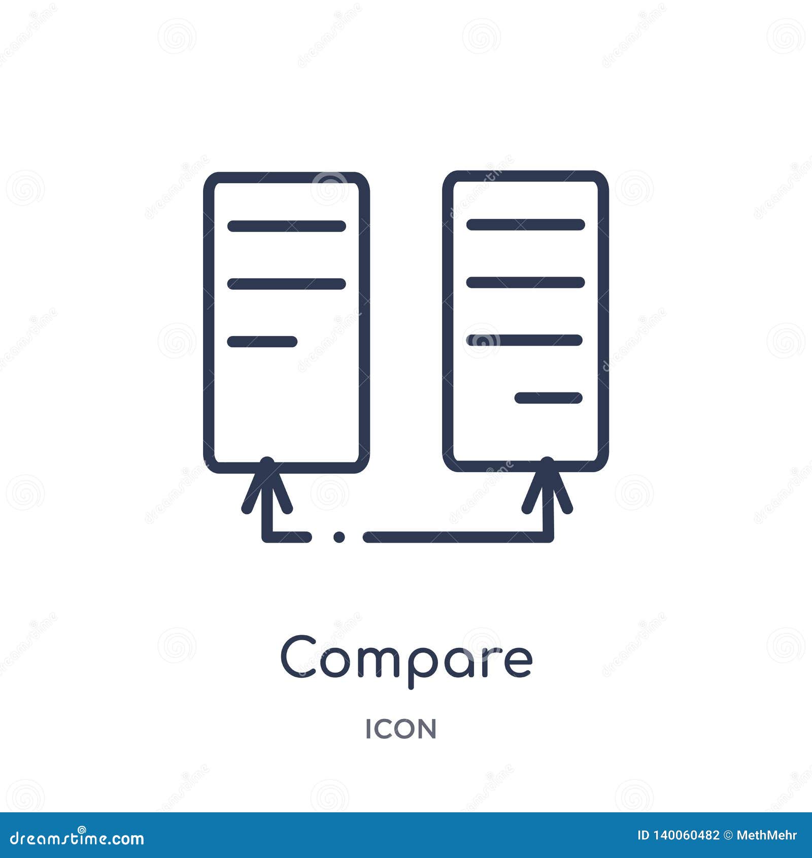 linear compare icon from human resources outline collection. thin line compare icon  on white background. compare trendy