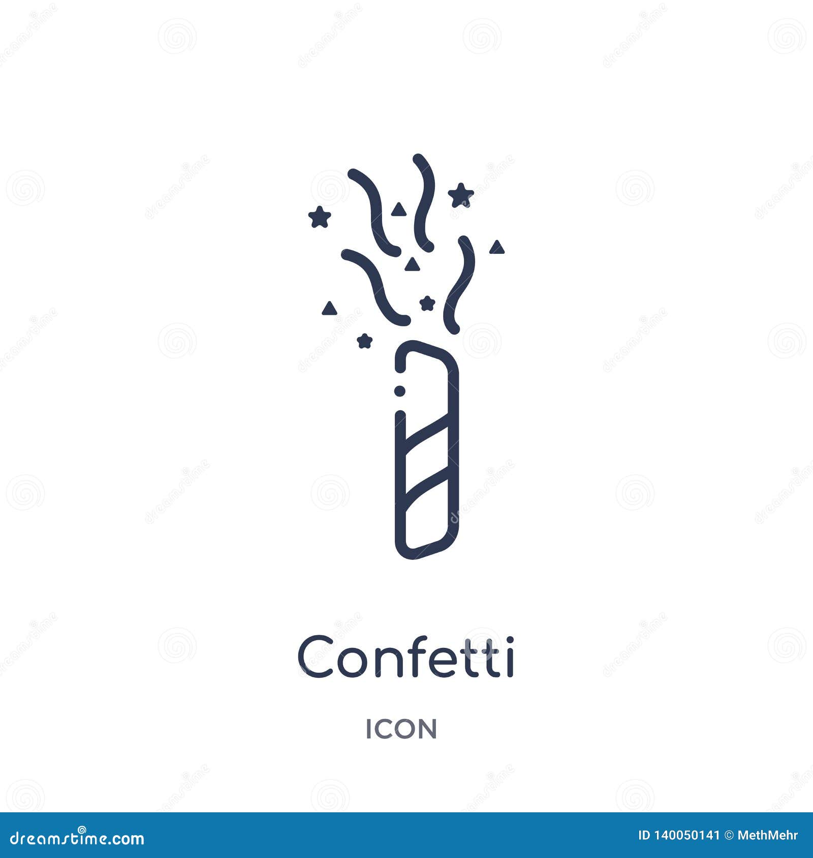 linear confetti icon from brazilia outline collection. thin line confetti   on white background. confetti trendy