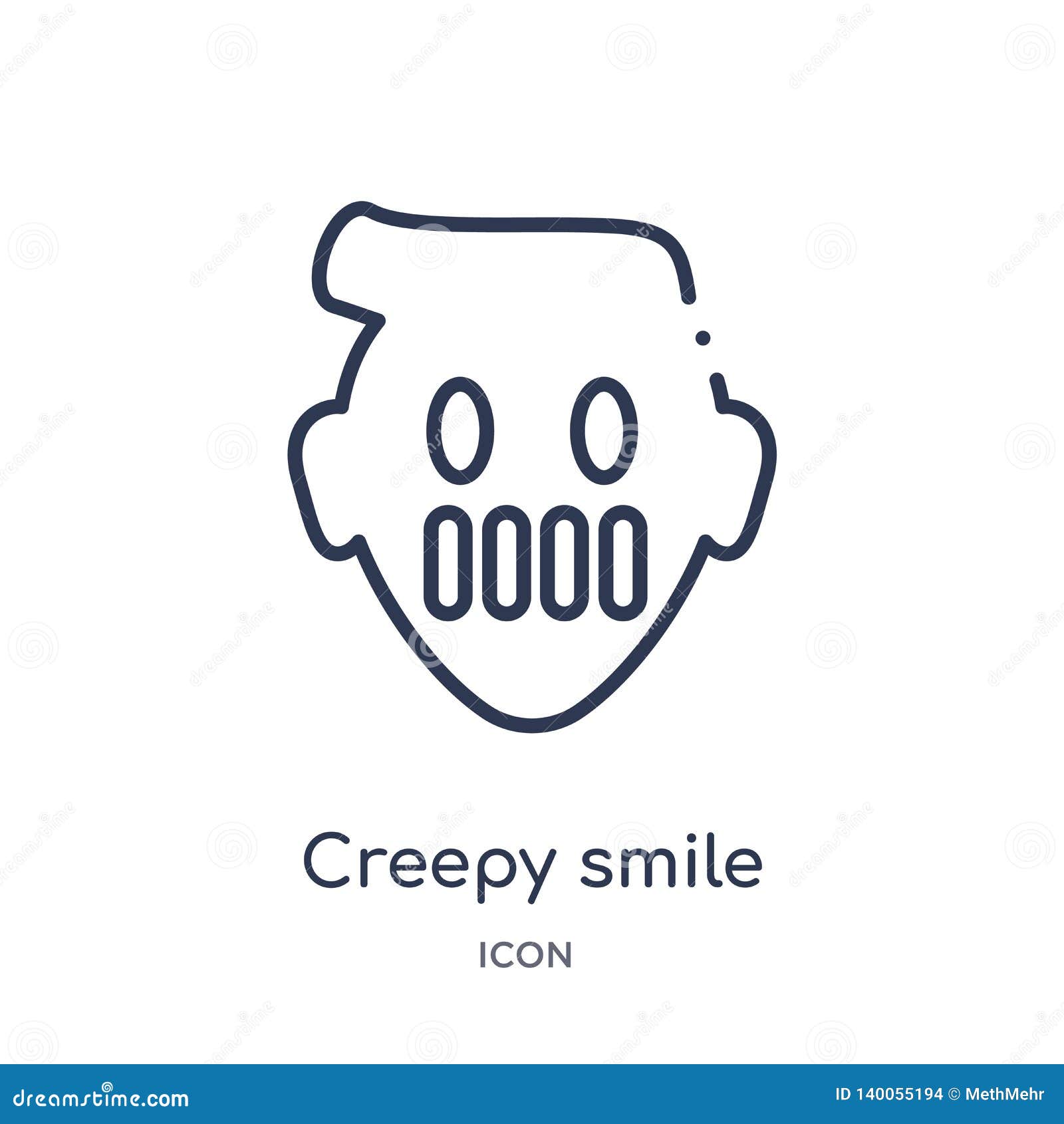 Download Linear Creepy Smile Icon From Emoji Outline Collection ...