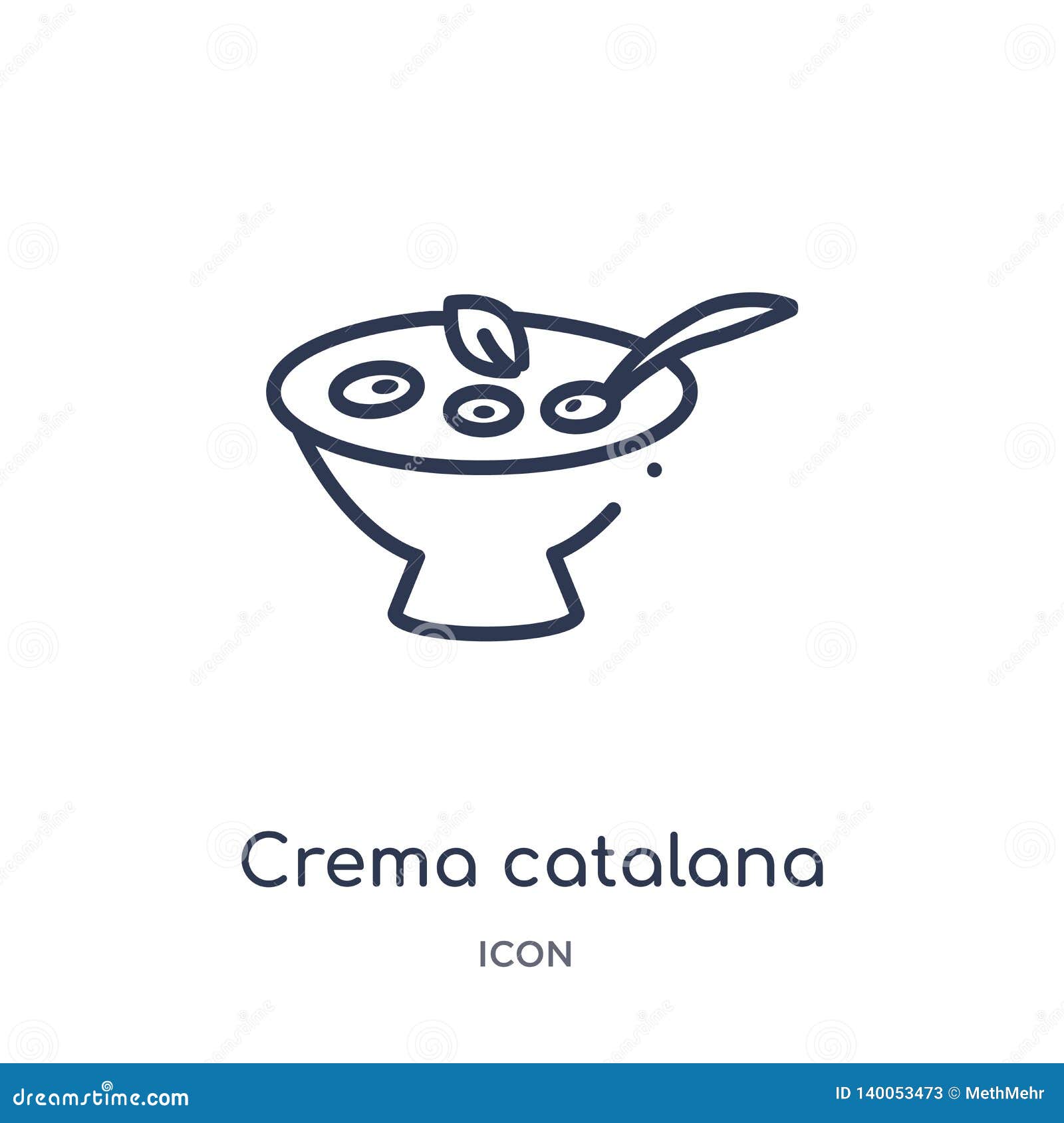 Linear Crema Catalana Icon From Culture Outline Collection. Thin Line ...