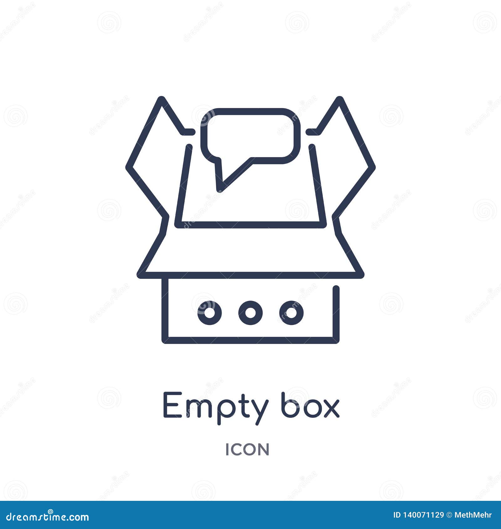 Linear Empty Box Icon From Business Outline Collection Thin Line Empty Box Icon Isolated On White Background Empty Box Trendy Stock Vector Illustration Of Gift Transport