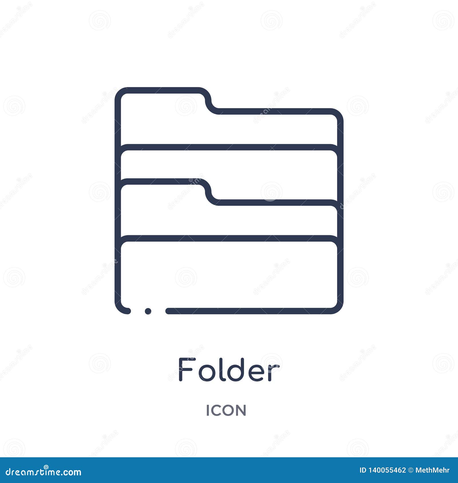 linear folder icon from education outline collection. thin line folder   on white background. folder trendy