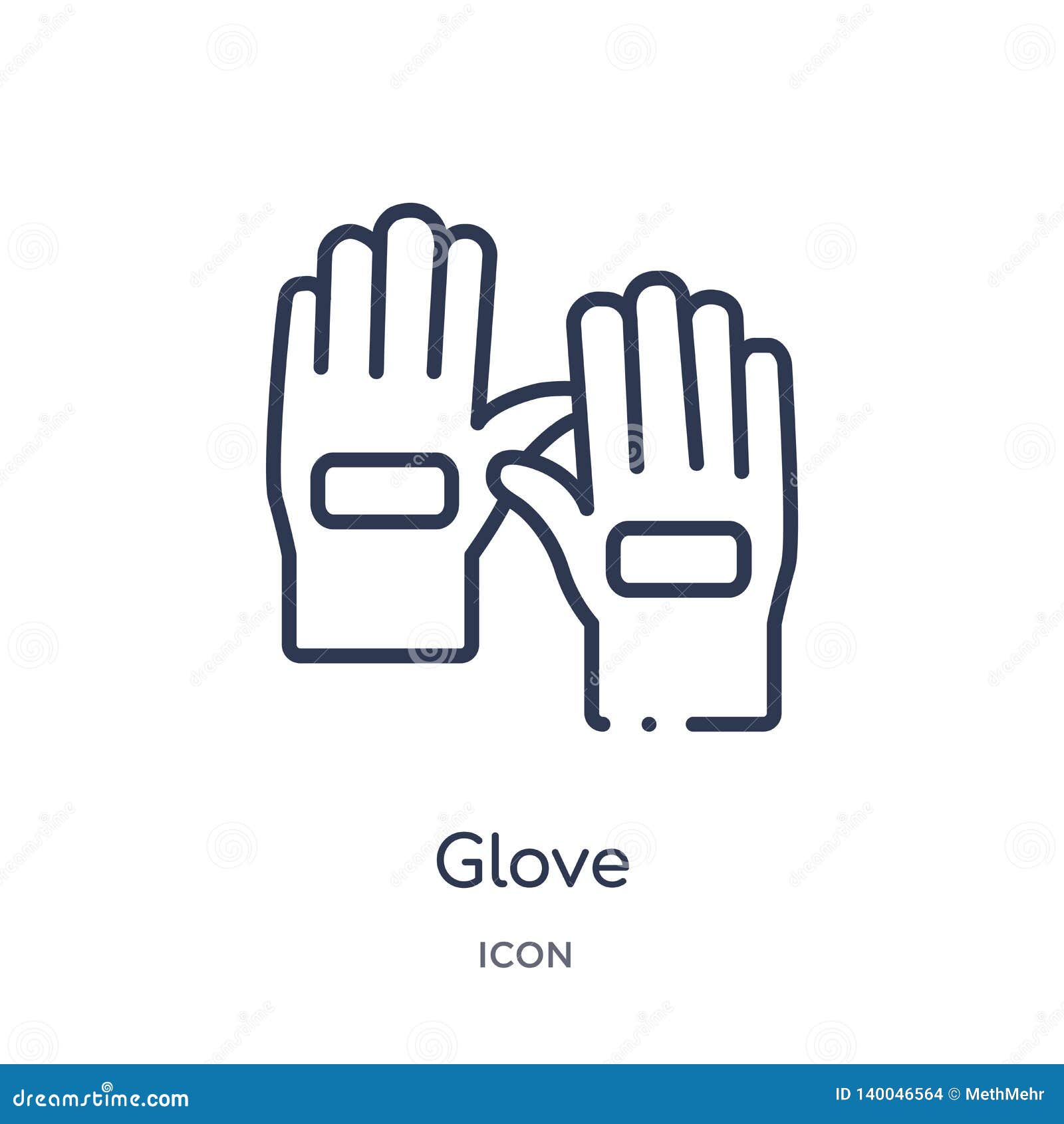 linear glove icon from american football outline collection. thin line glove   on white background. glove trendy