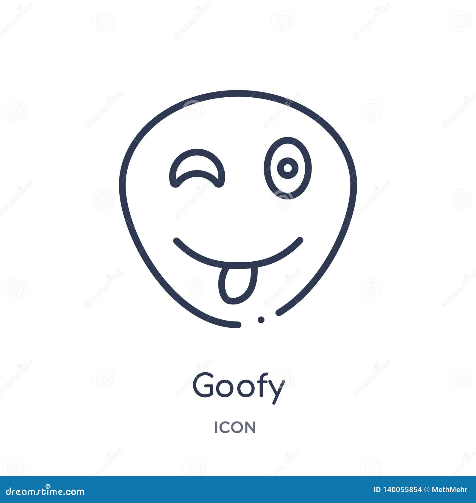linear goofy icon from emotions outline collection. thin line goofy   on white background. goofy trendy 