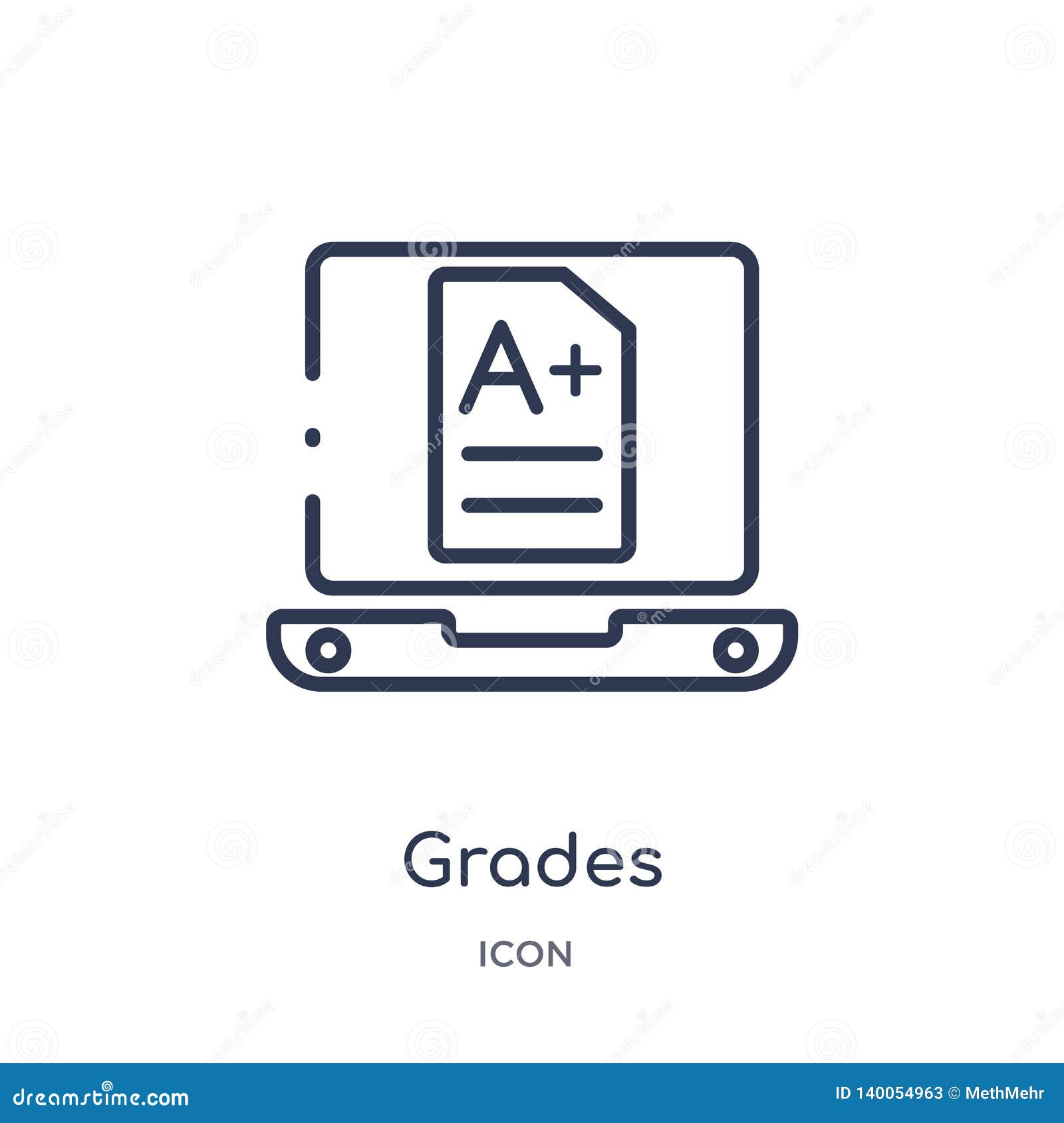 Linear Grades Icon From Elearning And Education Outline Collection