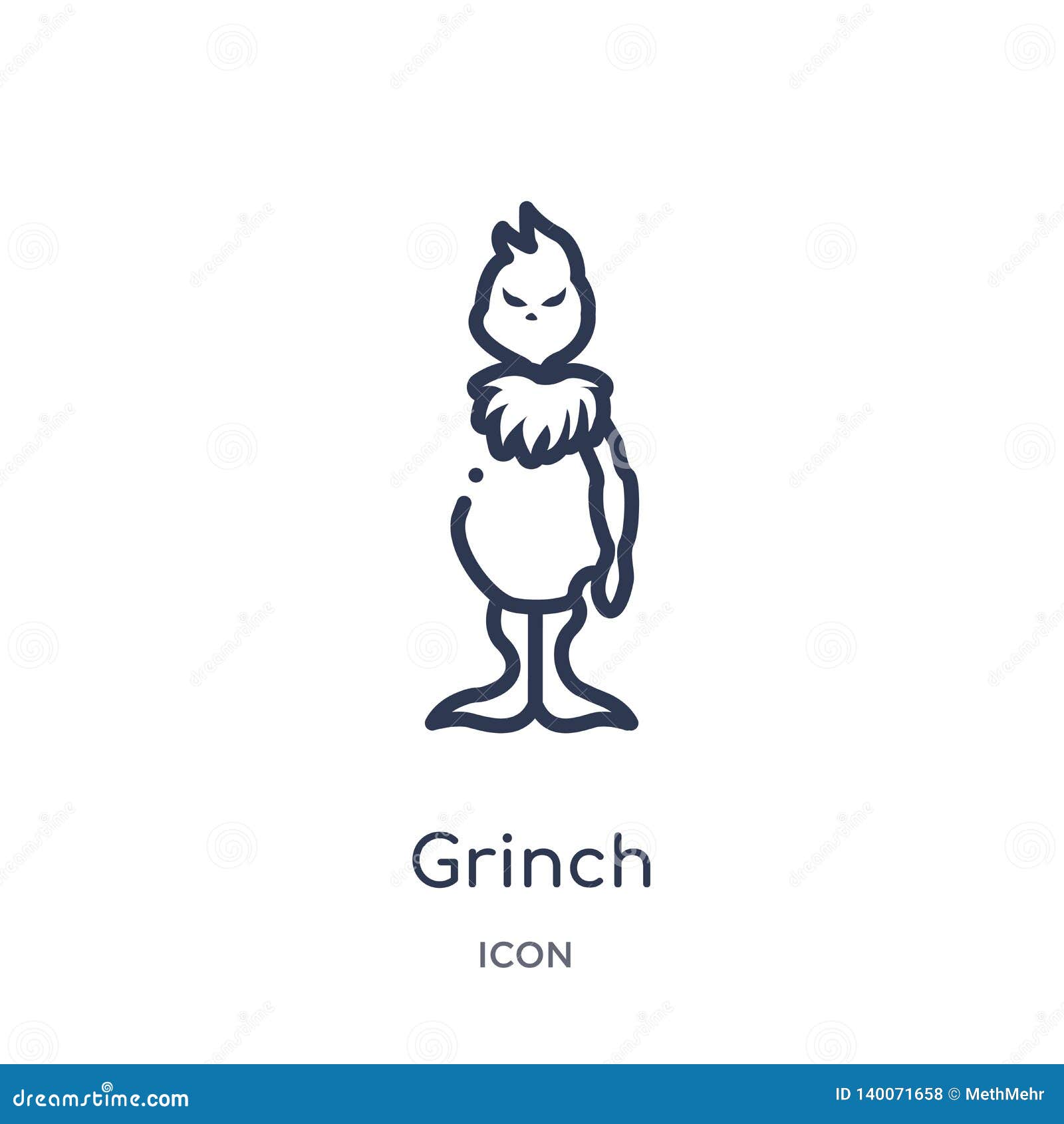 linear grinch icon from christmas outline collection. thin line grinch icon  on white background. grinch trendy