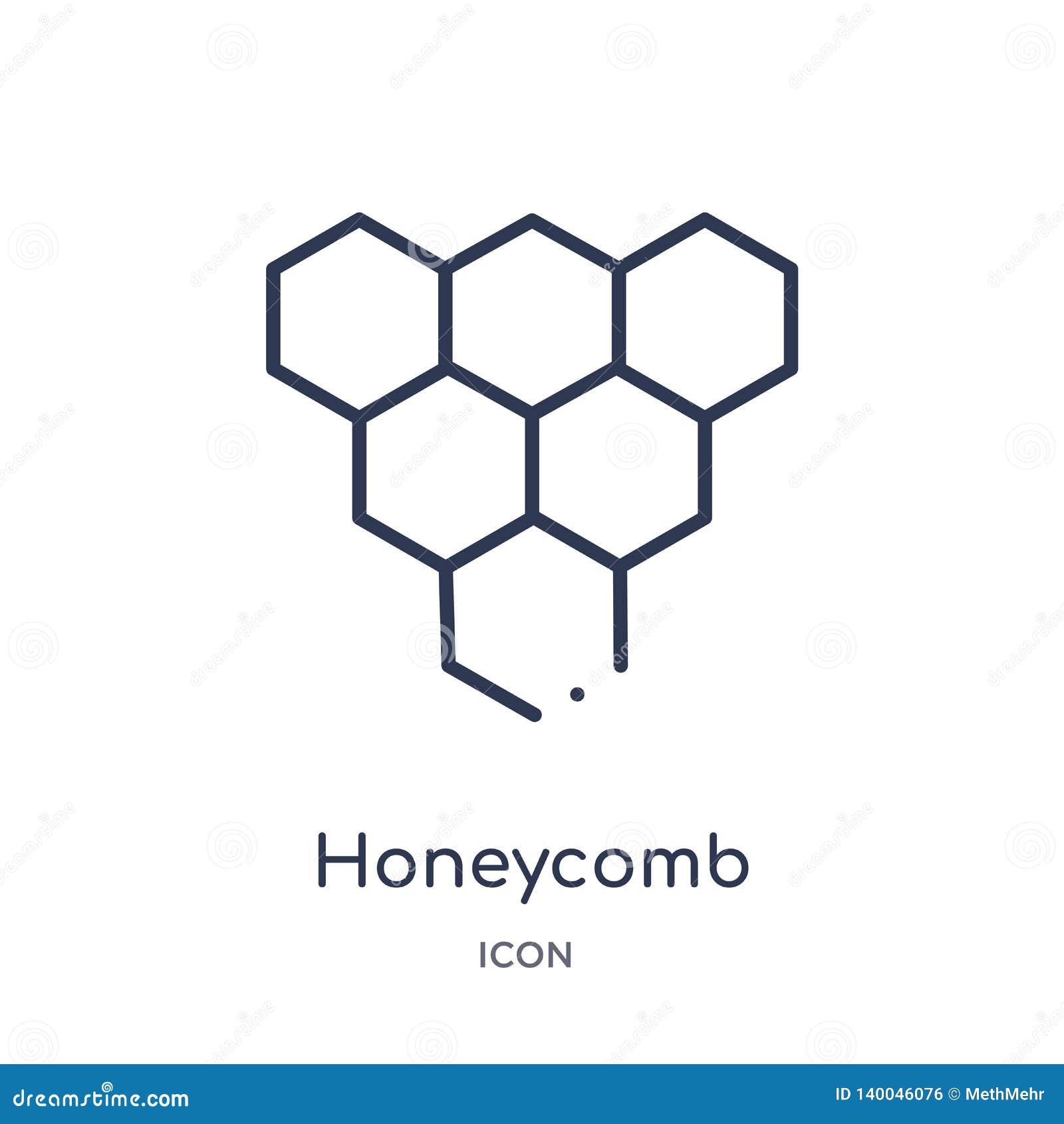 linear honeycomb icon from agriculture farming and gardening outline collection. thin line honeycomb   on white