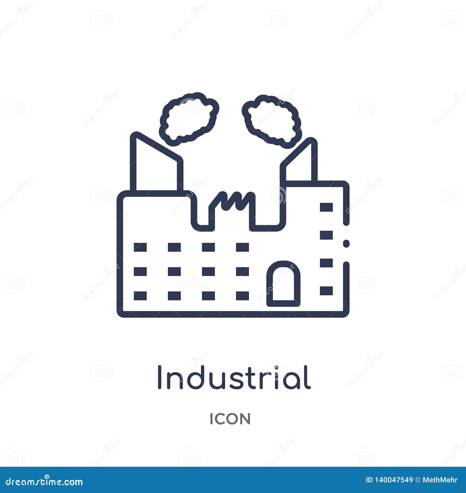 linear industrial building with contaminants icon from army outline collection. thin line industrial building with contaminants
