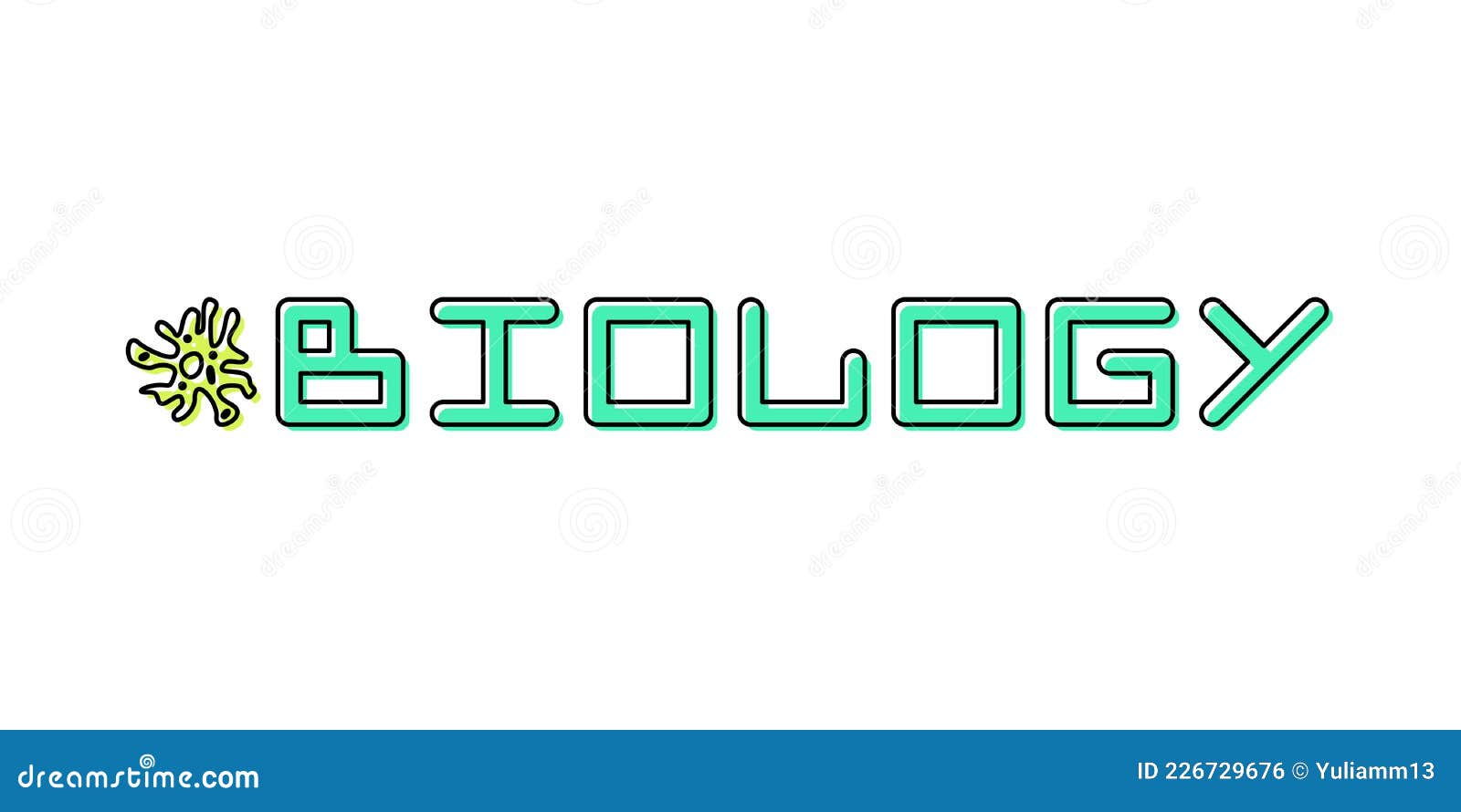 Linear Logo for School Subject Biology. Amoeba Stock Vector