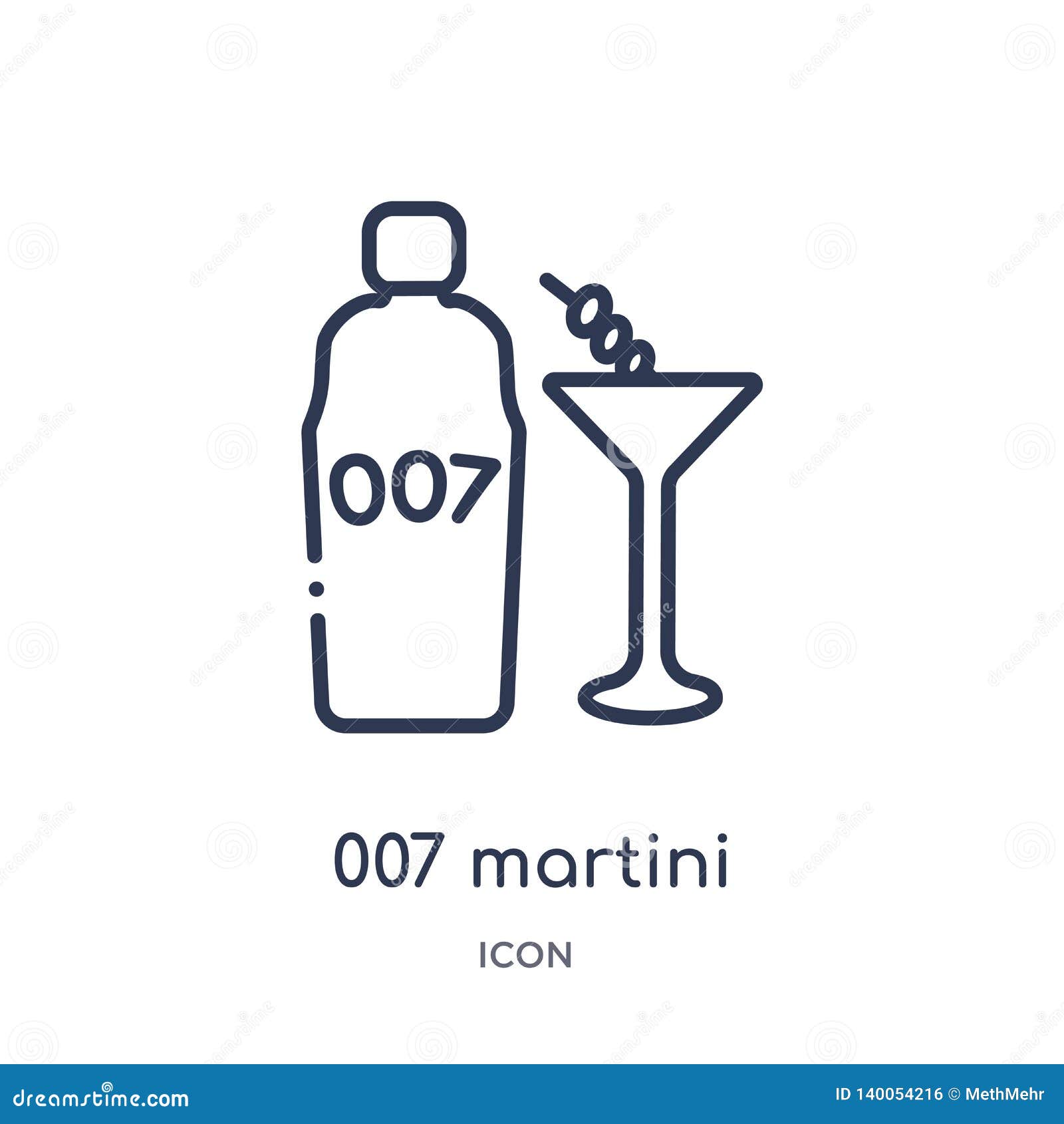 Linear 007 Martini Icon From Drinks Outline Collection. Thin Line 007