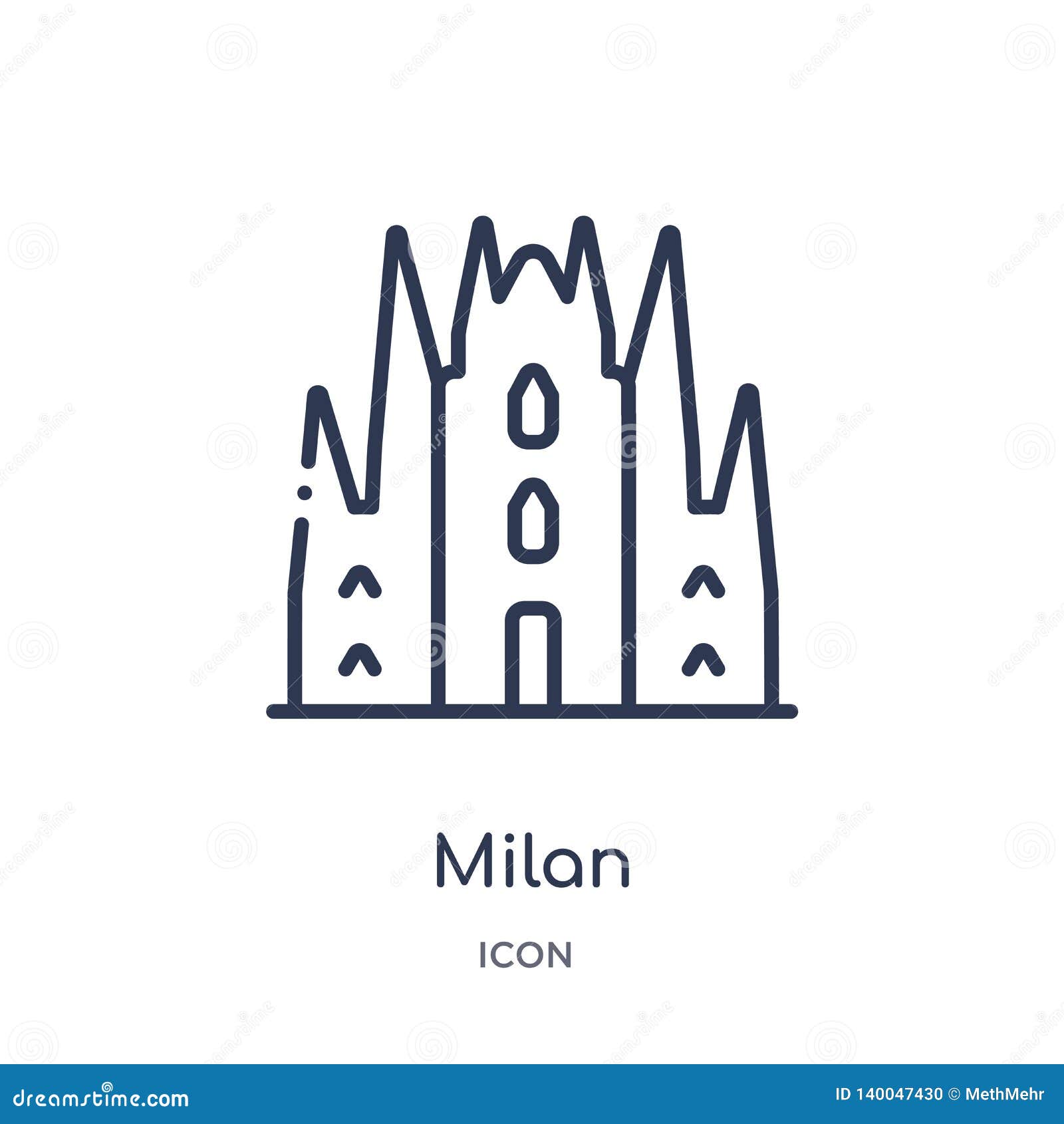 linear milan icon from architecture and travel outline collection. thin line milan   on white background. milan