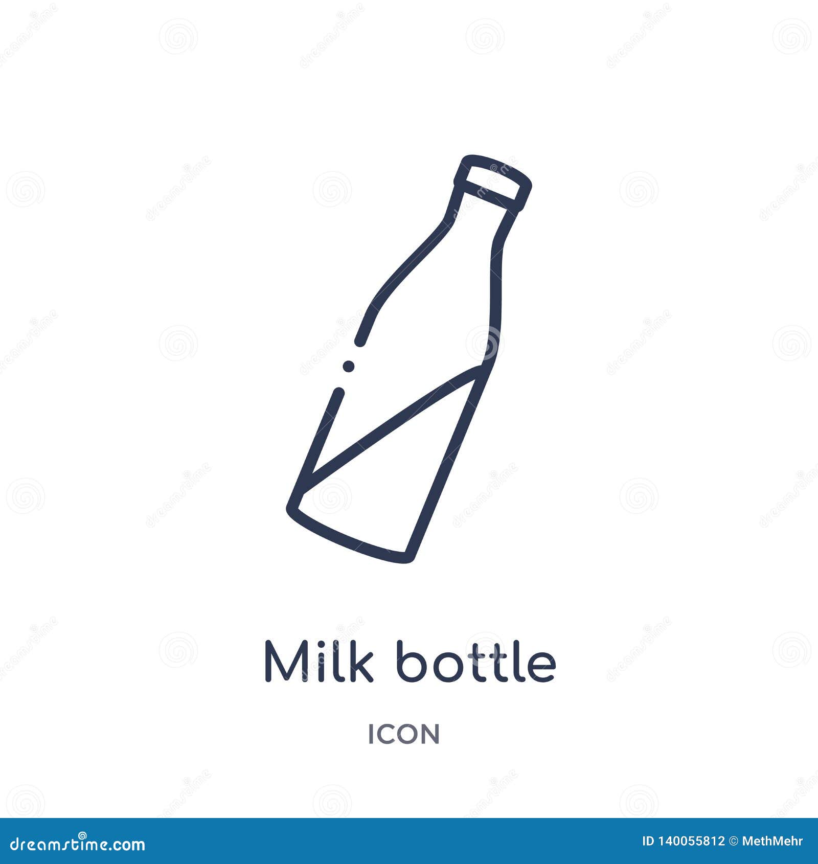 linear milk bottle icon from fastfood outline collection. thin line milk bottle   on white background. milk bottle