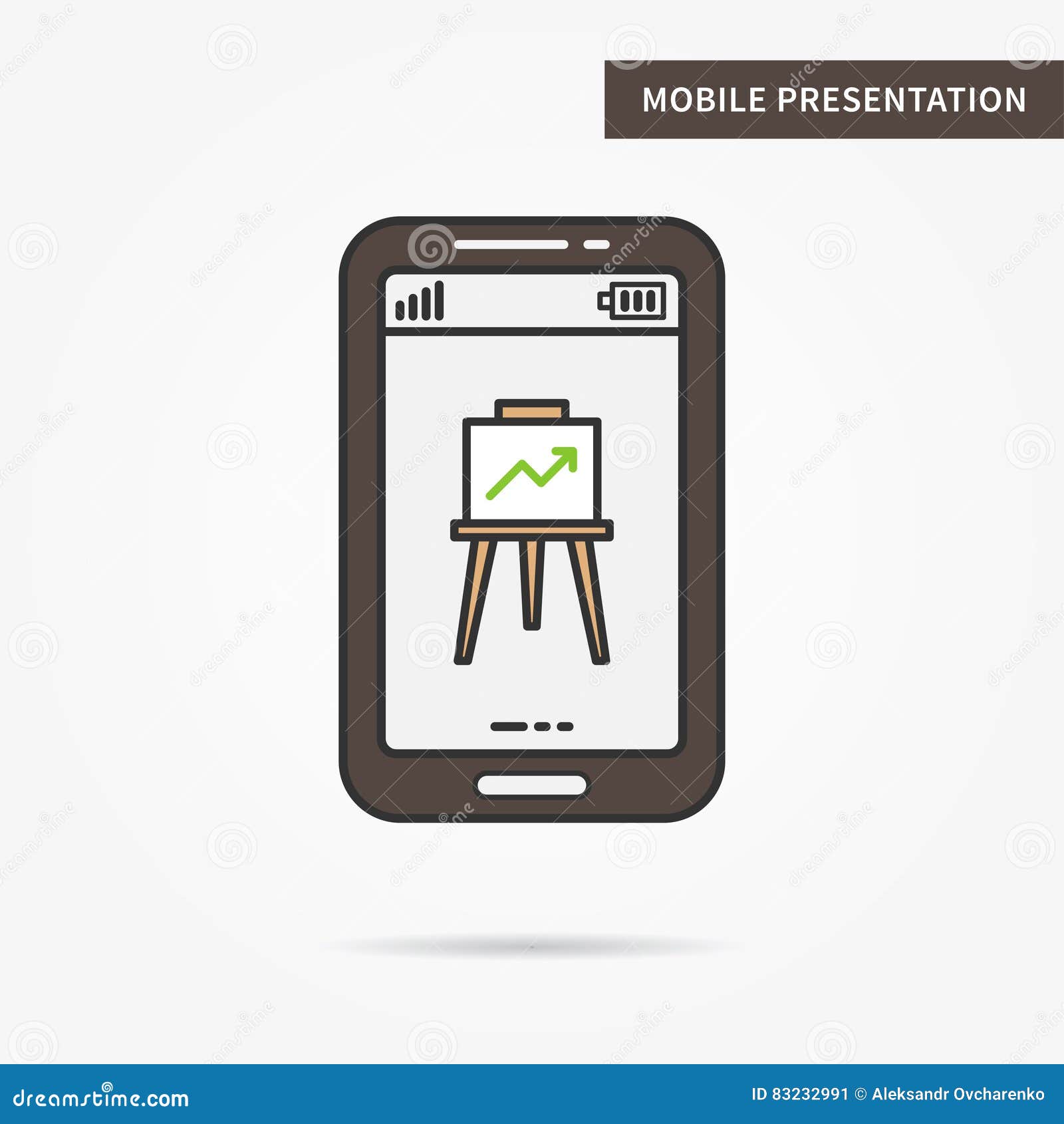 linear mobile presentation app stock vector illustration of line