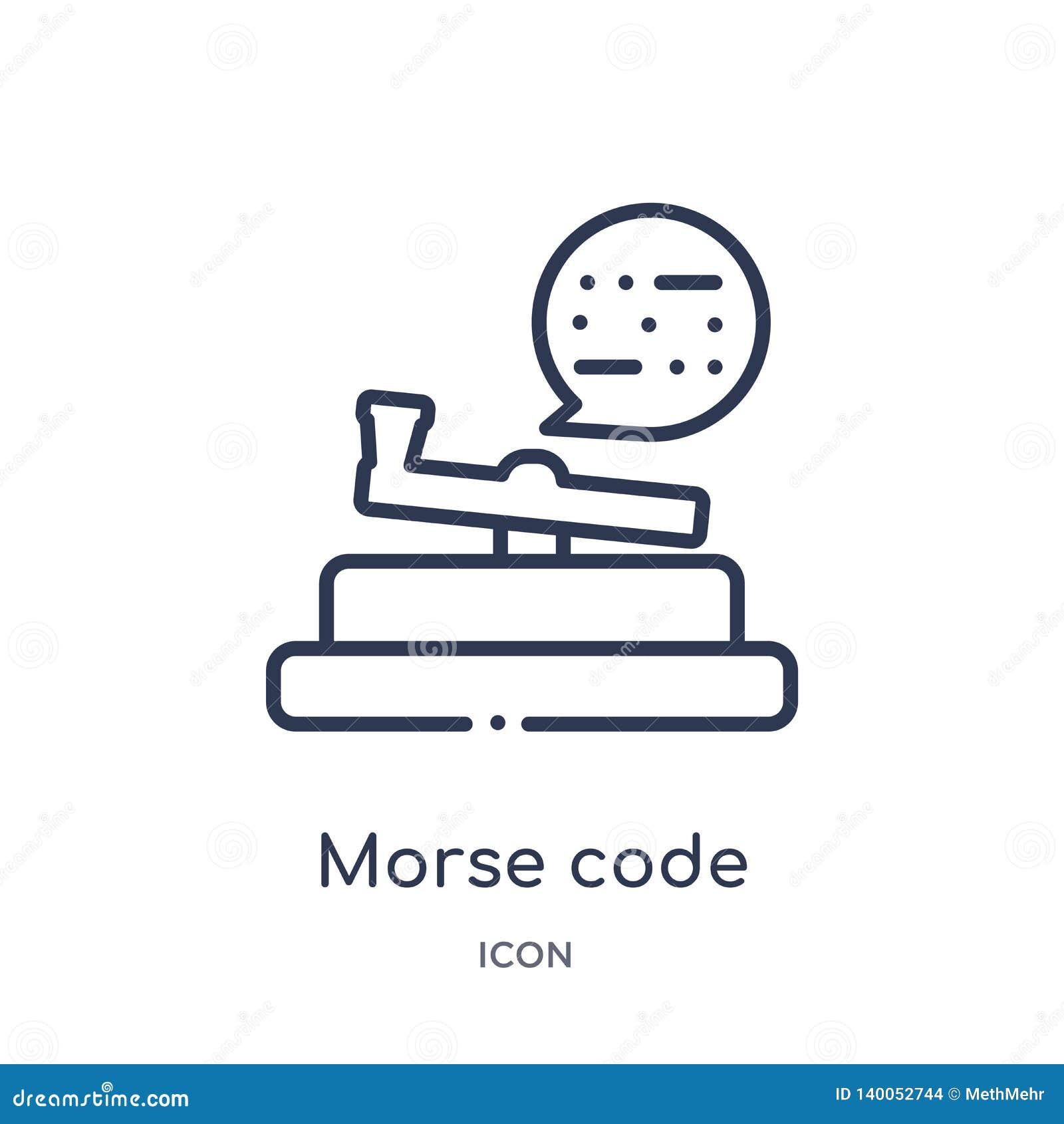 Linear Morse Code Icon From Comunation Outline Collection Thin