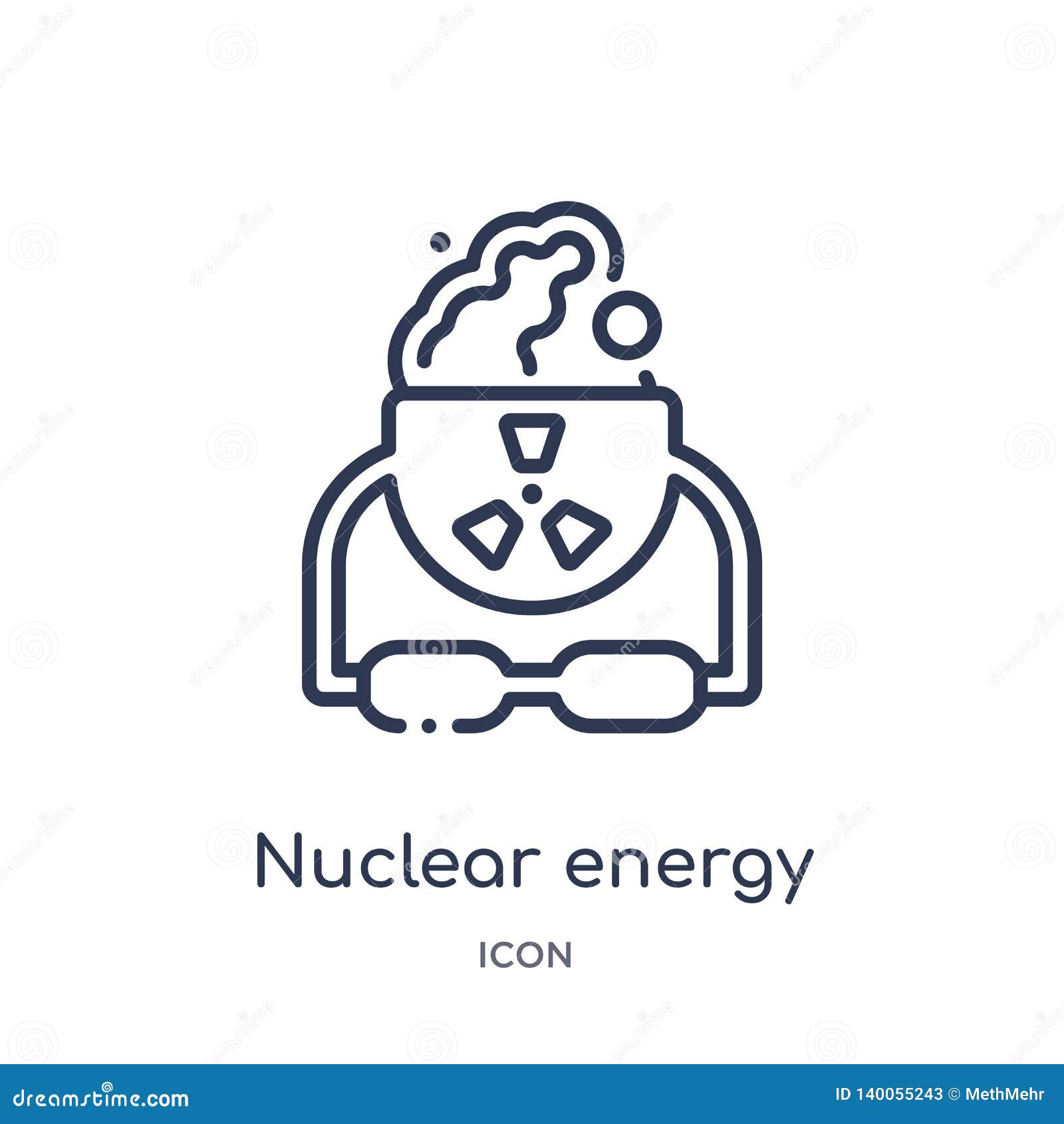 linear nuclear energy icon from ecology outline collection. thin line nuclear energy   on white background. nuclear