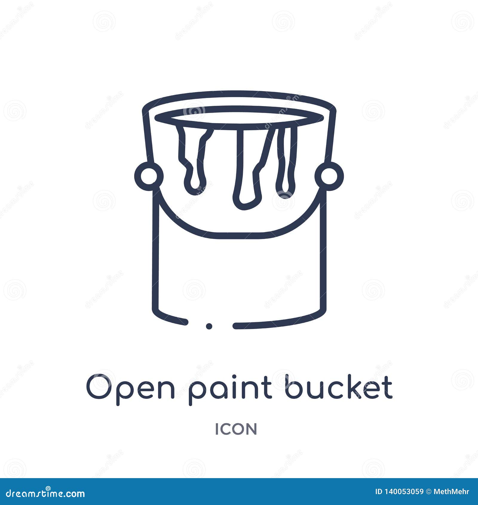Linear Open Paint Bucket Icon from Construction Tools Outline