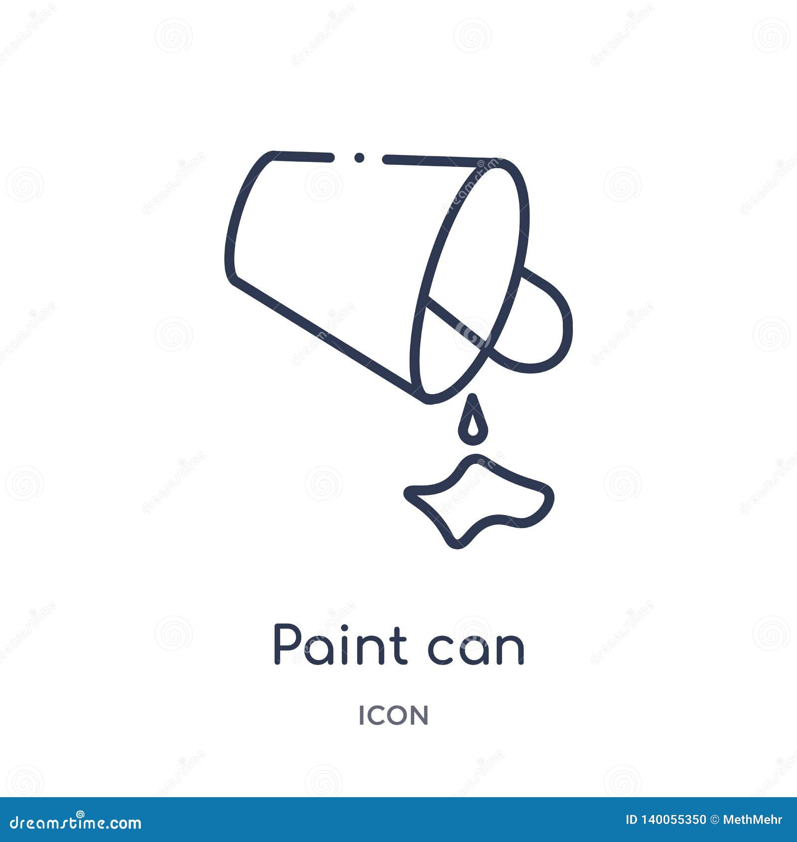 Linear Paint Can Icon from Edit Outline Collection. Thin Line Paint Can
