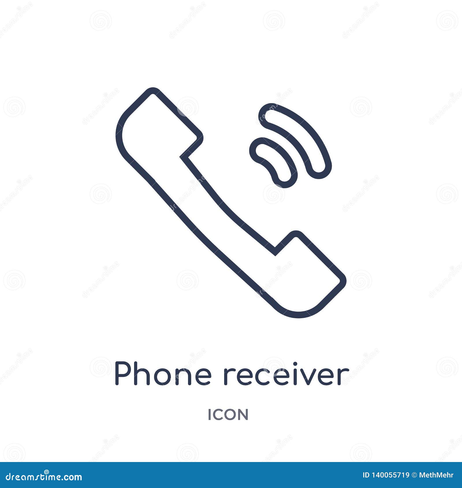 Linear Phone Receiver Icon from Electronic Stuff Fill Outline Collection. Thin Line Phone