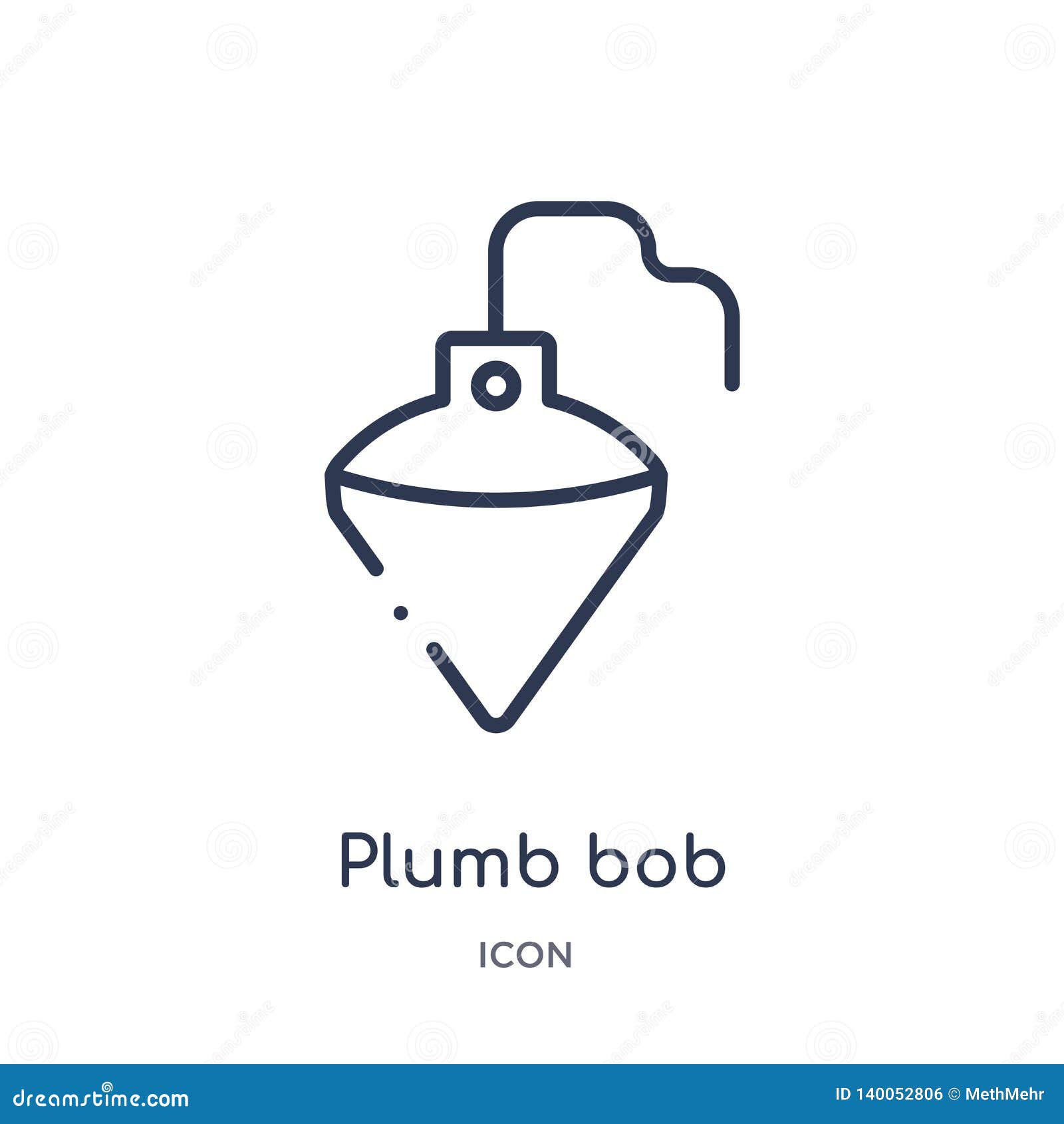 Linear Plumb Bob Icon from Construction Tools Outline Collection. Thin Line Plumb Bob Vector