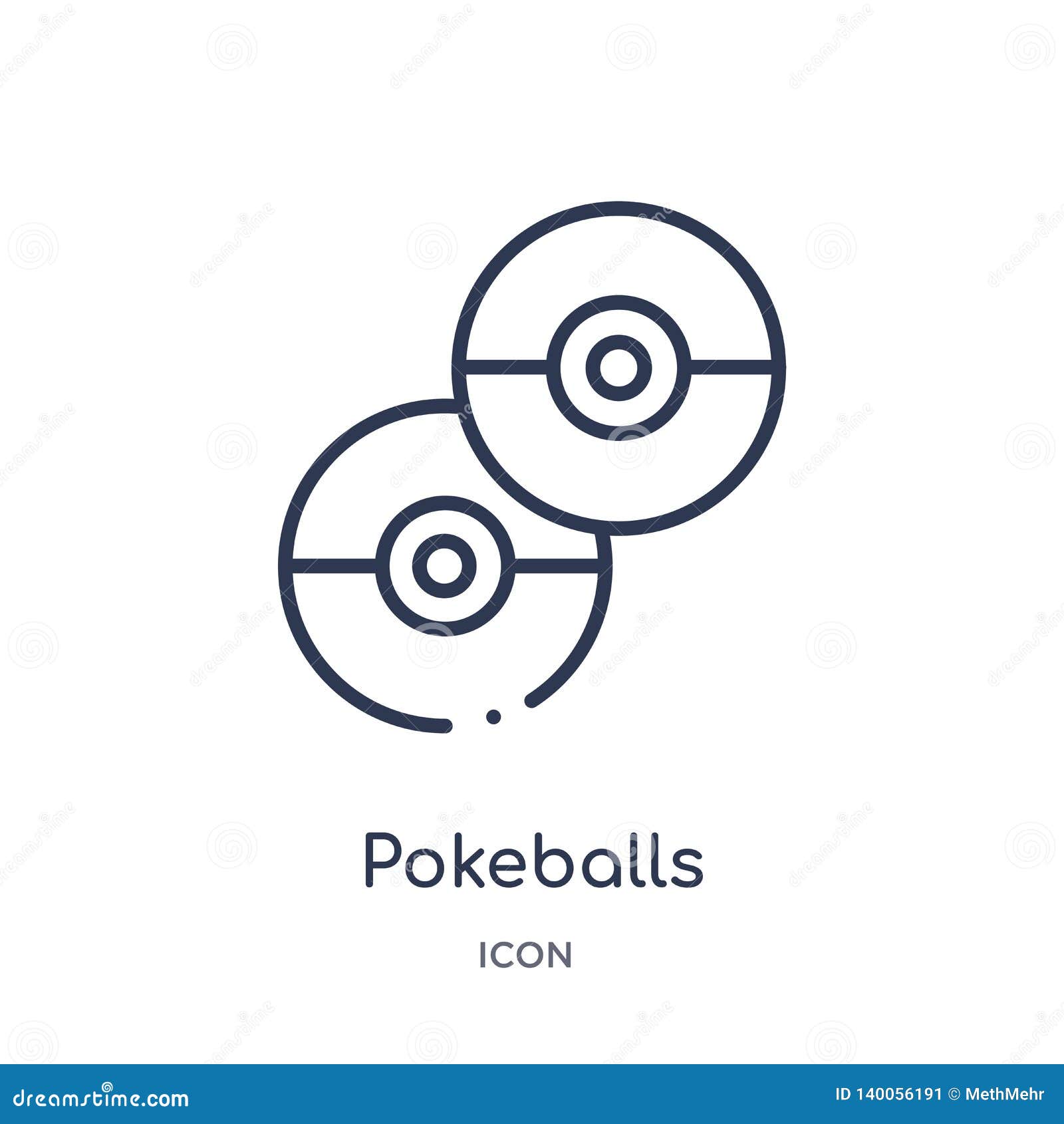 Game pokeball outline icon pokemon container Vector Image