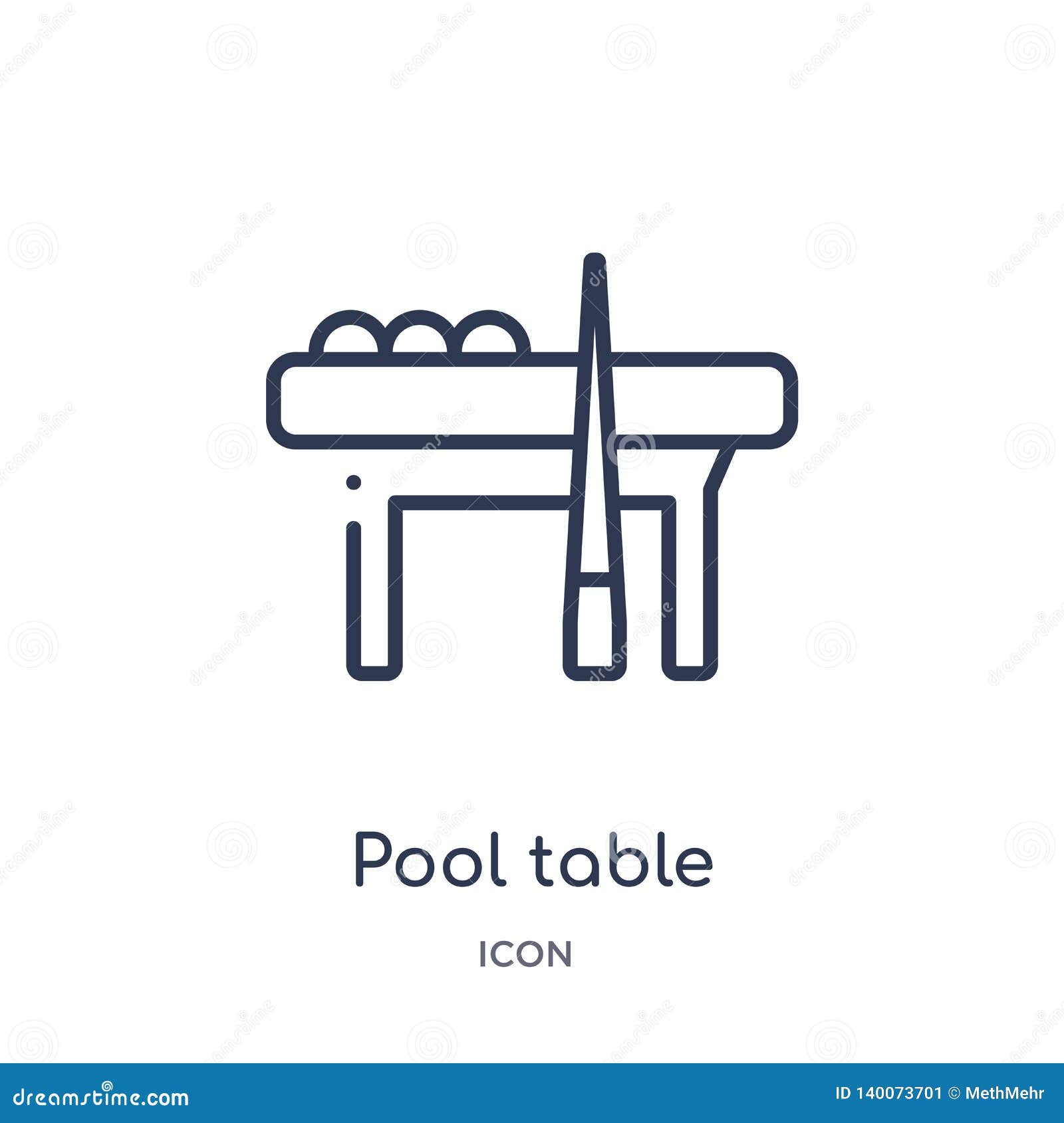 Linear Pool Table Icon from Gaming Outline Collection. Thin Line Pool