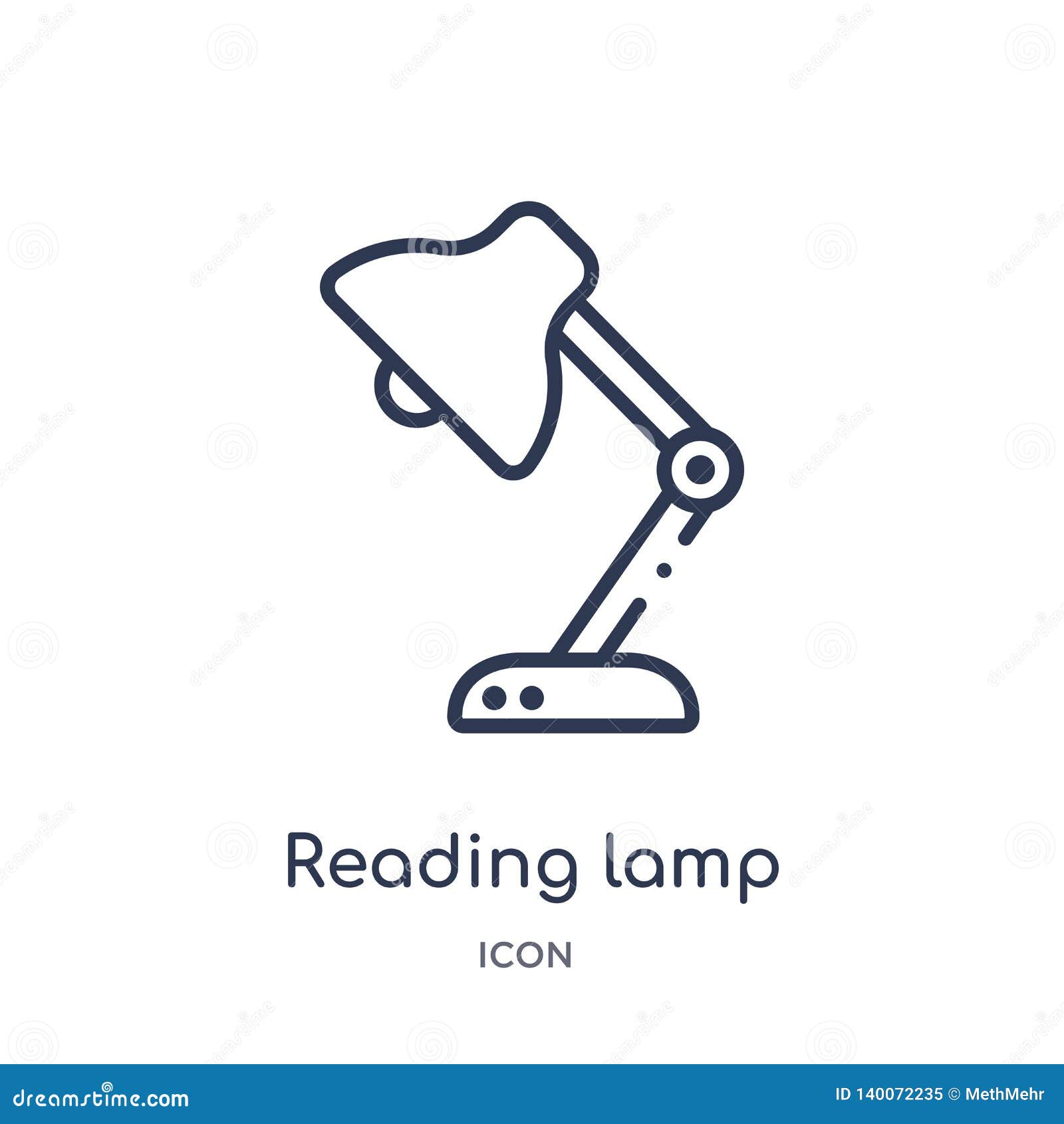 linear reading lamp icon from electronics outline collection. thin line reading lamp icon  on white background. reading