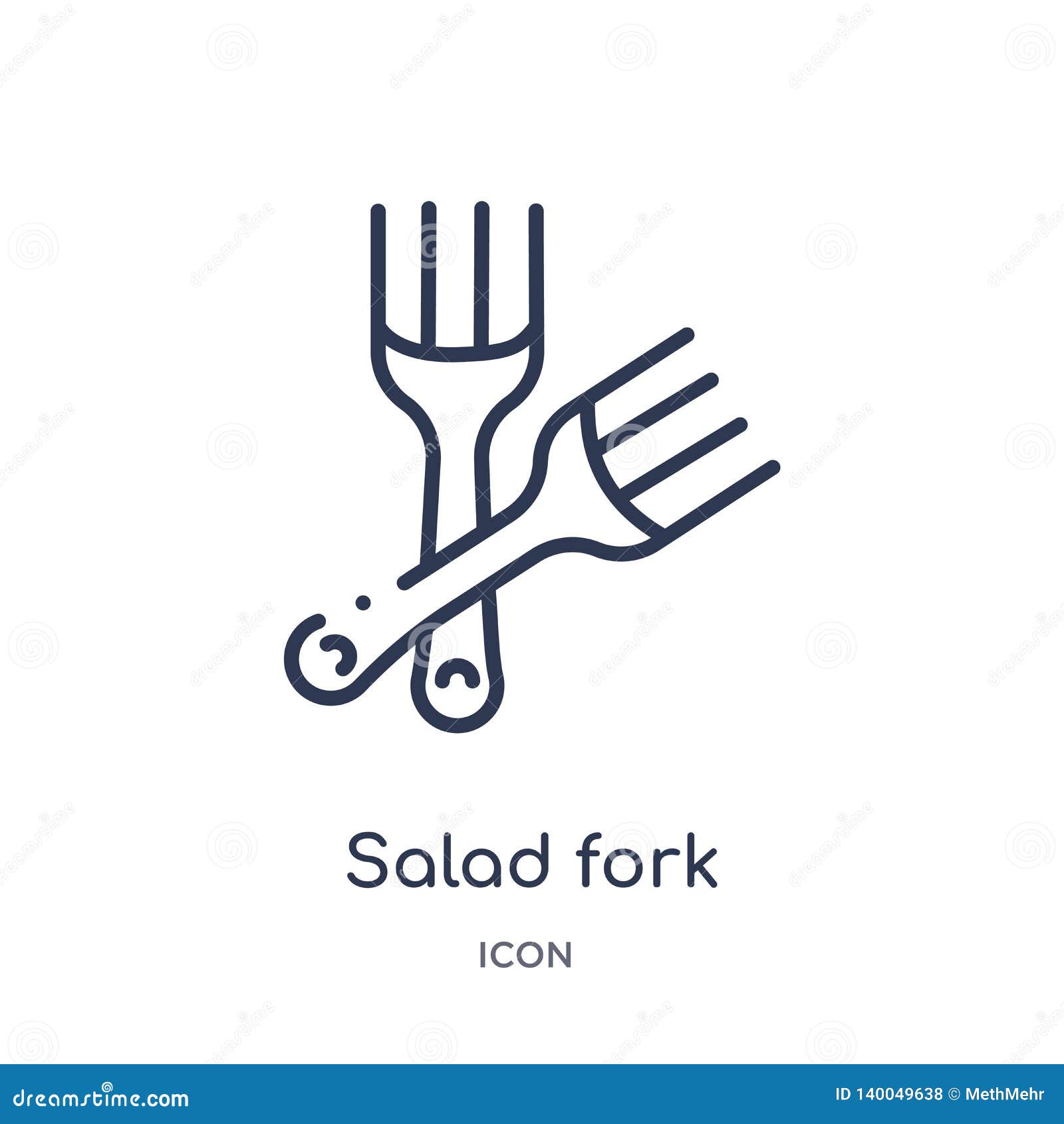 Linear Salad Fork Icon From Bistro And Restaurant Outline Collection