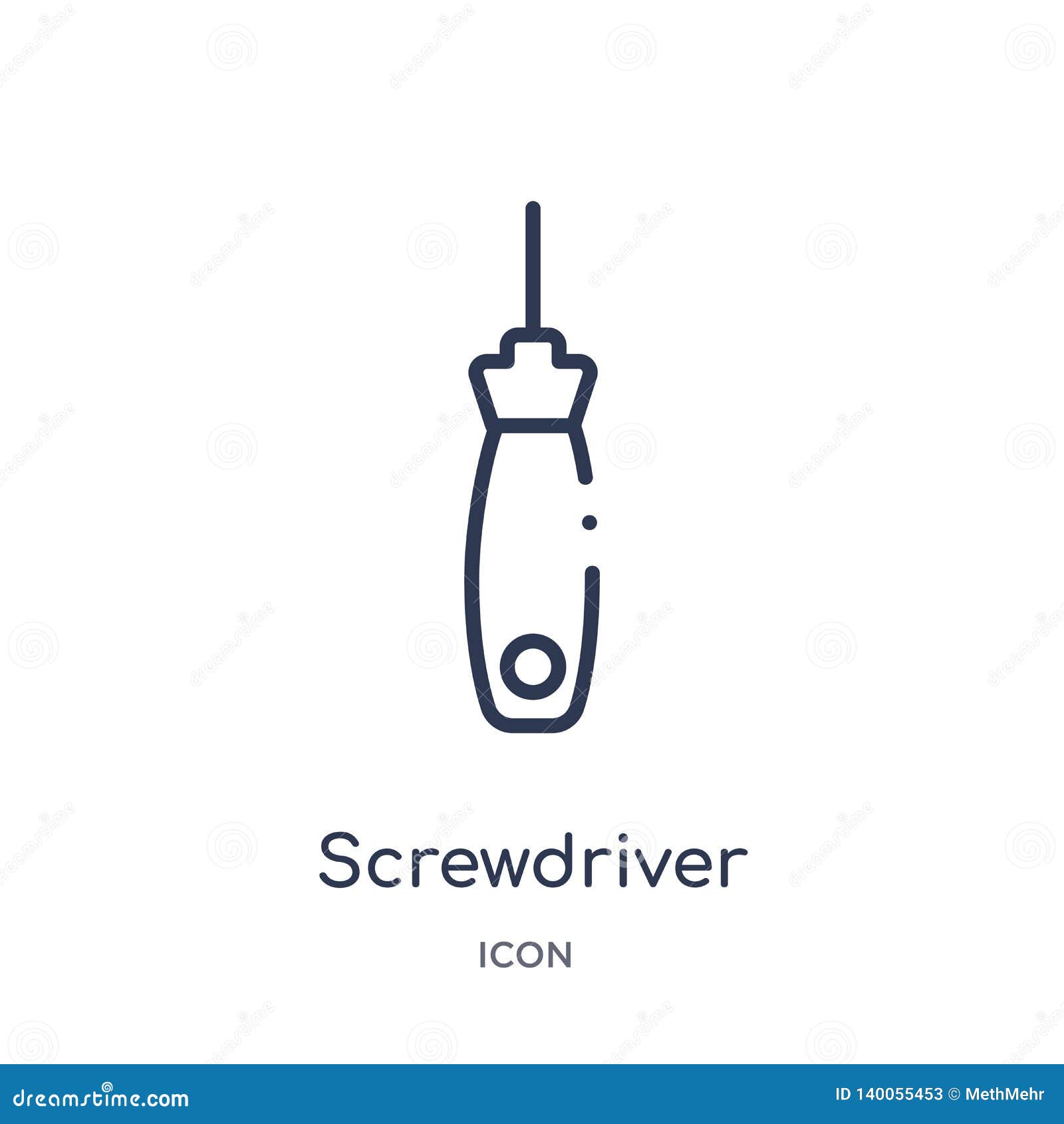 Linear Screwdriver Icon from Electrian Connections Outline Collection