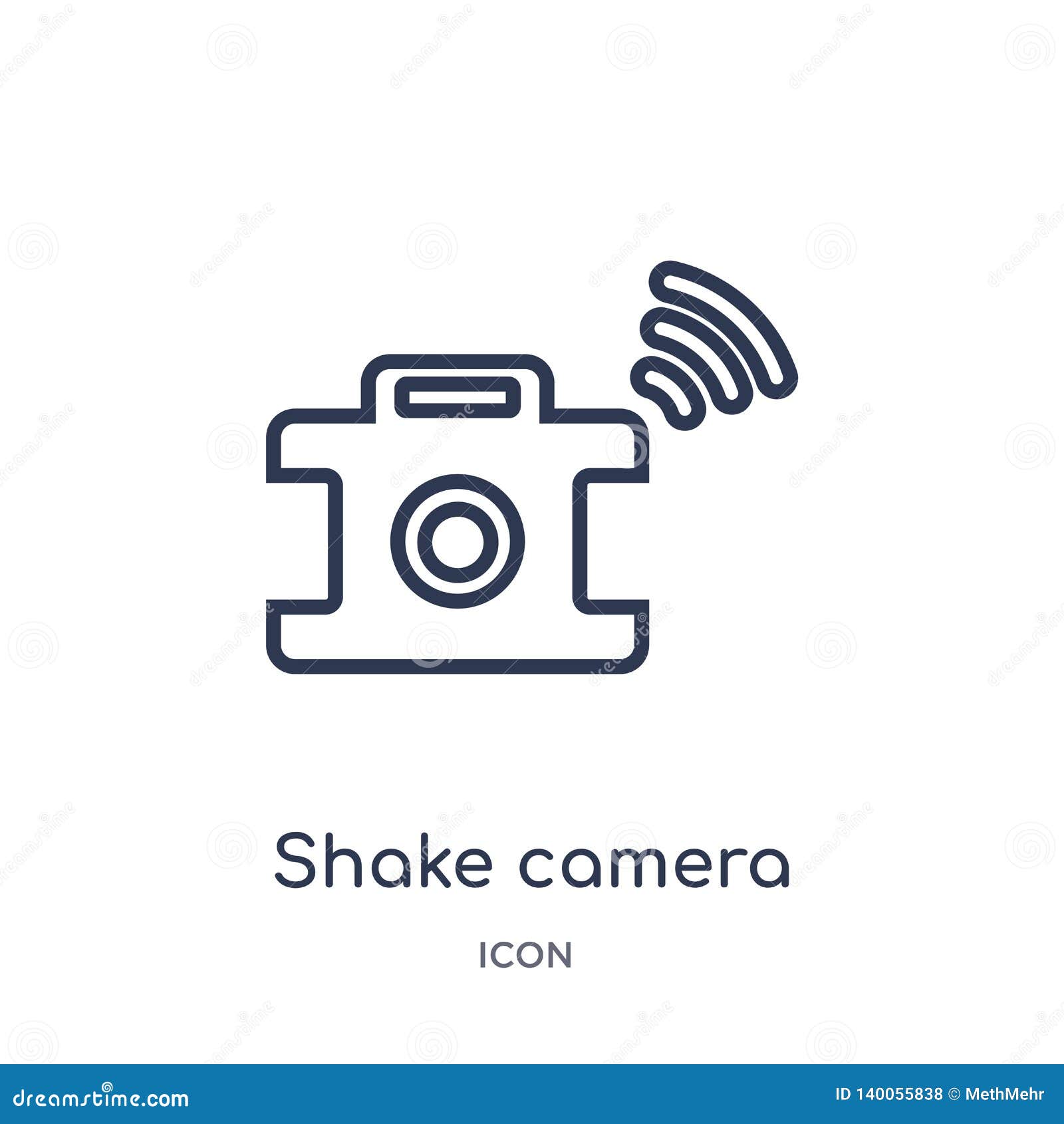 linear shake camera icon from electronic stuff fill outline collection. thin line shake camera   on white background