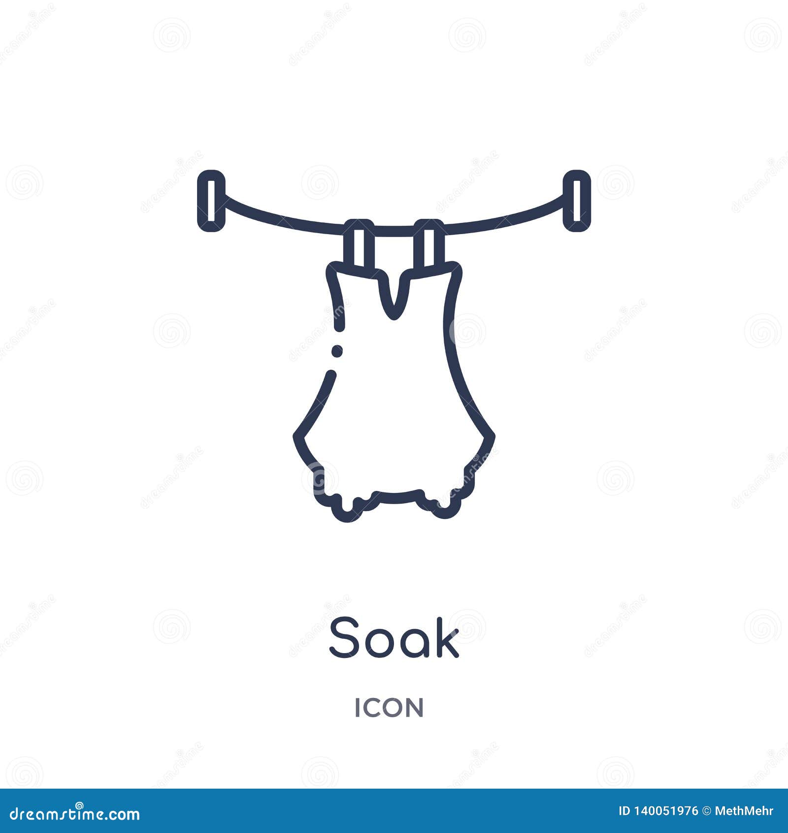 Linear Soak Icon from Cleaning Outline Collection. Thin Line Soak ...