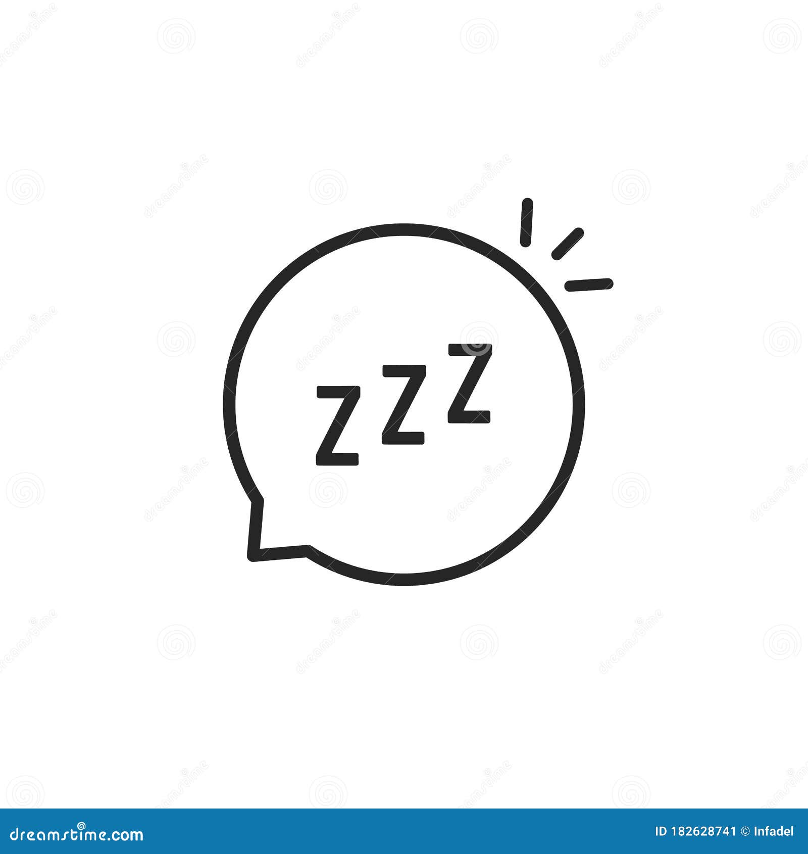 Linear Speech Bubble Like Zzz Logo Stock Vector - Illustration of meme ...