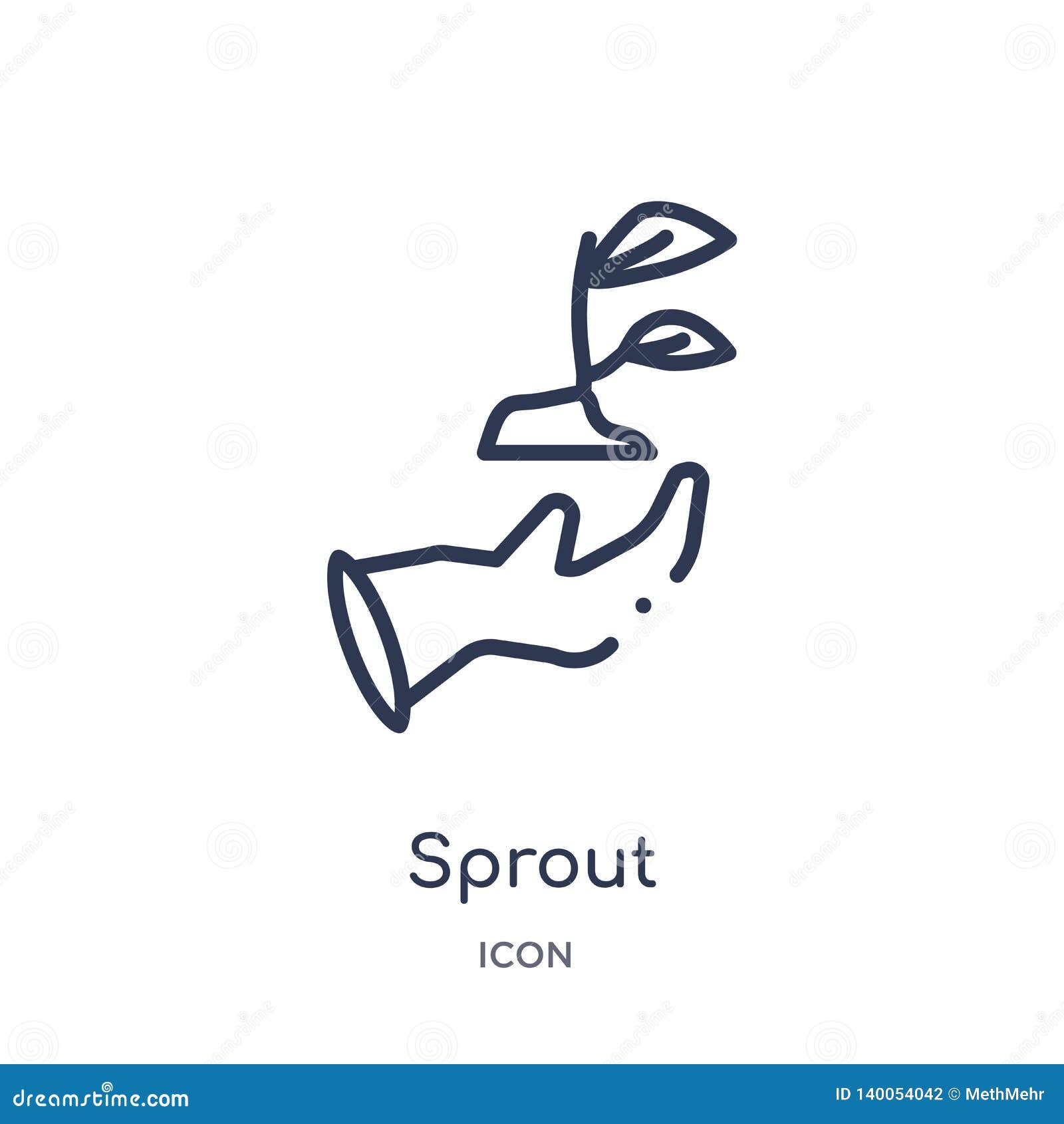linear sprout icon from digital economy outline collection. thin line sprout   on white background. sprout trendy