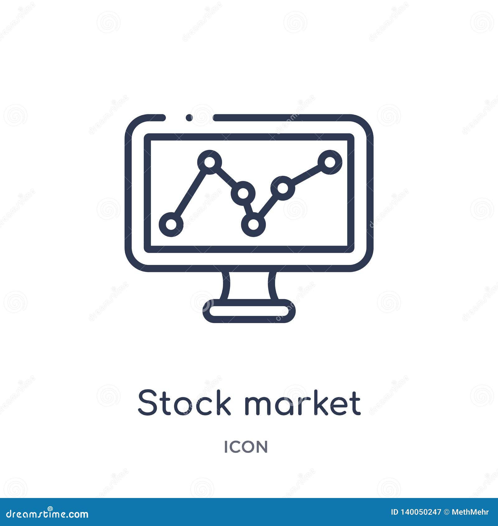 Linear Stock Market Icon From Business And Analytics Outline Collection Thin Line Stock Market Vector Isolated On White Stock Vector Illustration Of Icon Sign 140050247