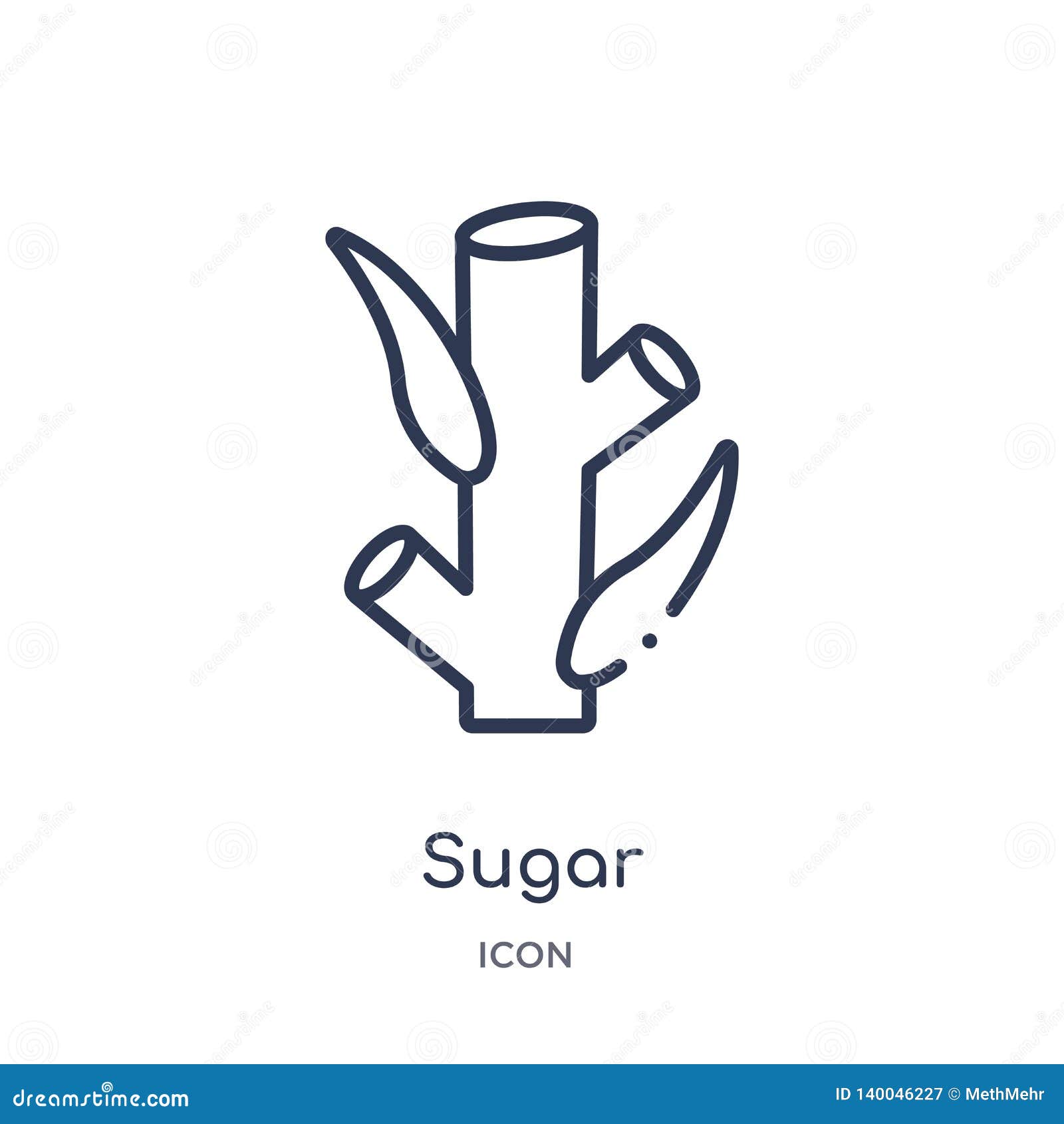 linear sugar icon from agriculture farming and gardening outline collection. thin line sugar   on white background.