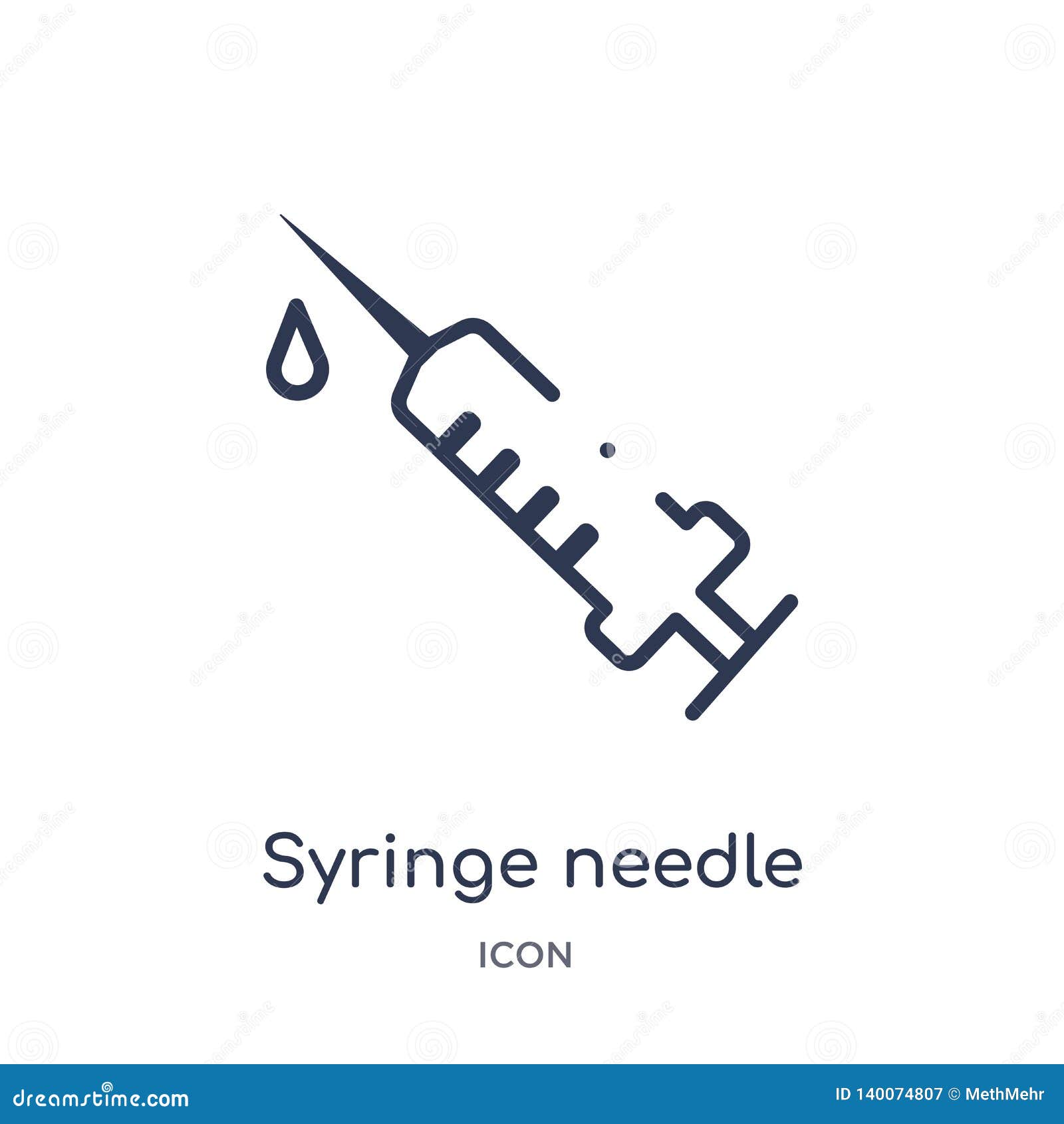 Linear Syringe Needle Icon from Medical Outline Collection. Thin Line ...