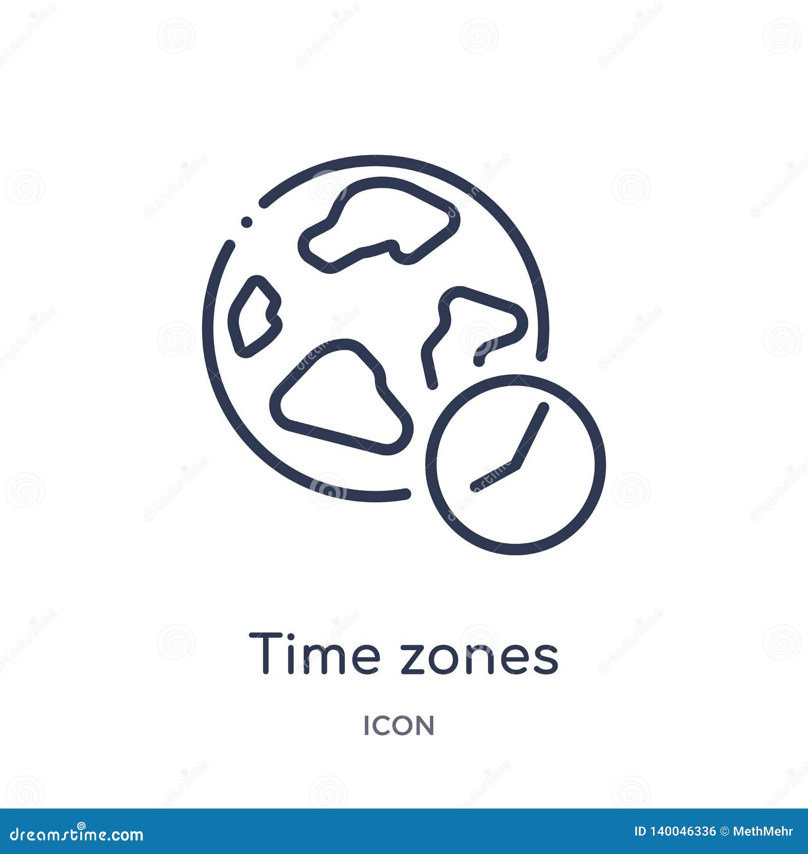 linear time zones icon from airport terminal outline collection. thin line time zones   on white background. time
