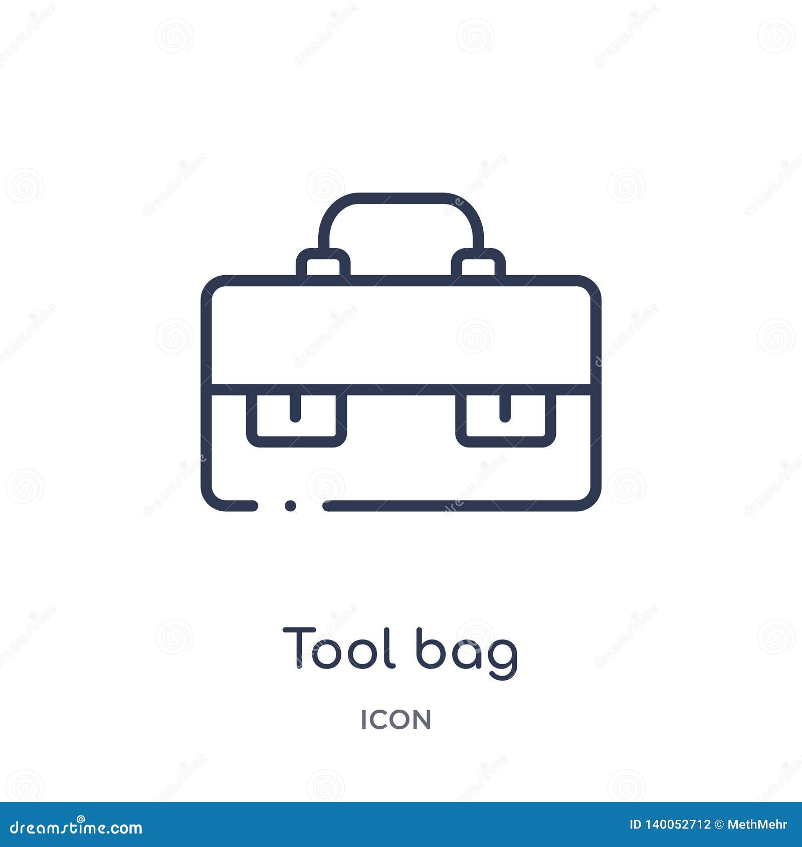 Linear Tool Bag Icon from Construction Outline Collection. Thin Line