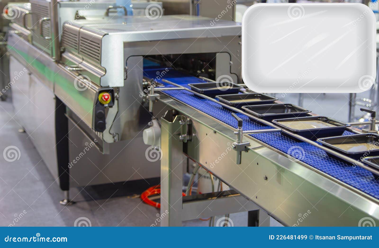 Linear Tray Food Container Heat Sealing Machine Stock Image Image of