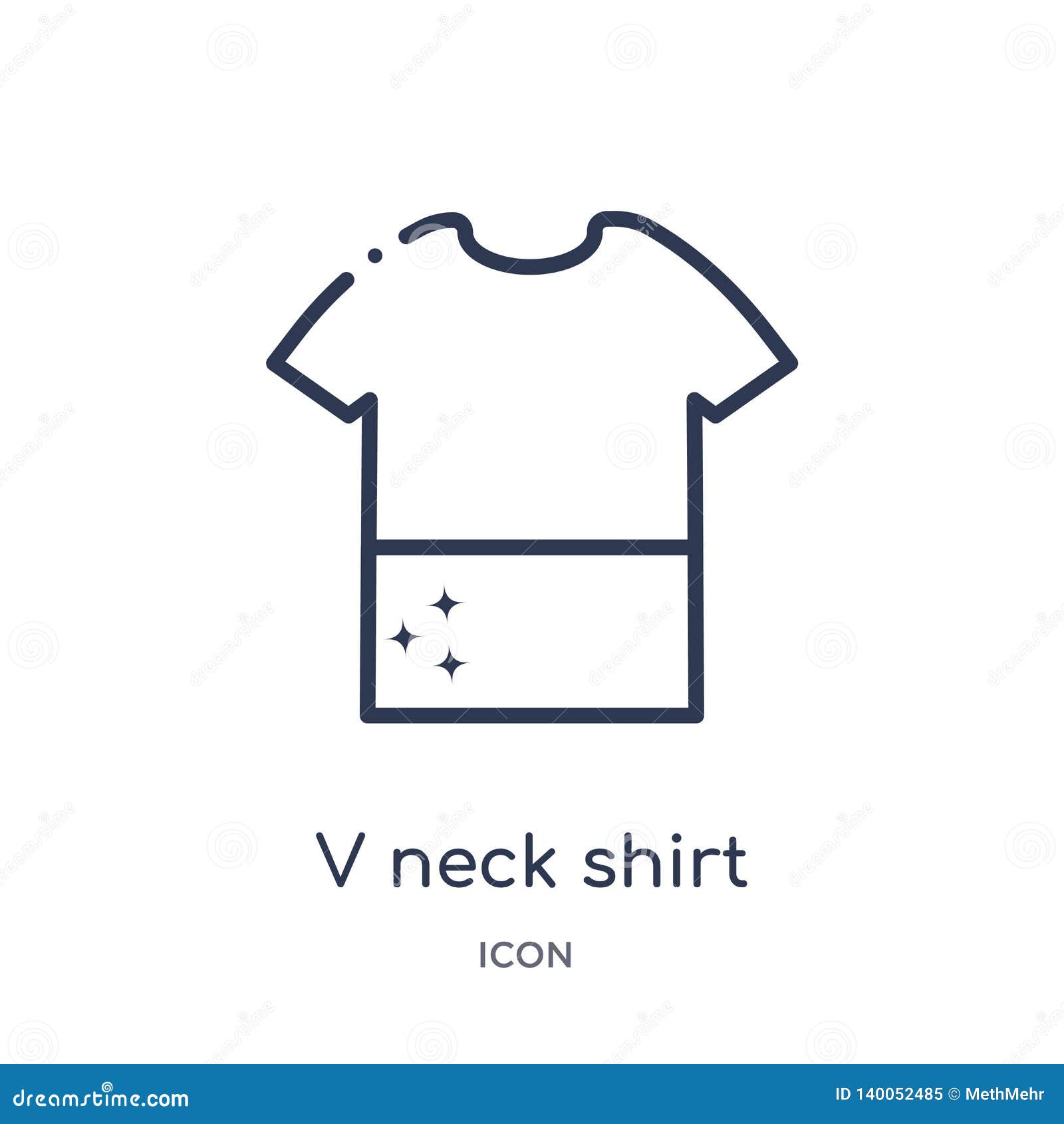 Linear V Neck Shirt Icon from Clothes Outline Collection. Thin Line V ...