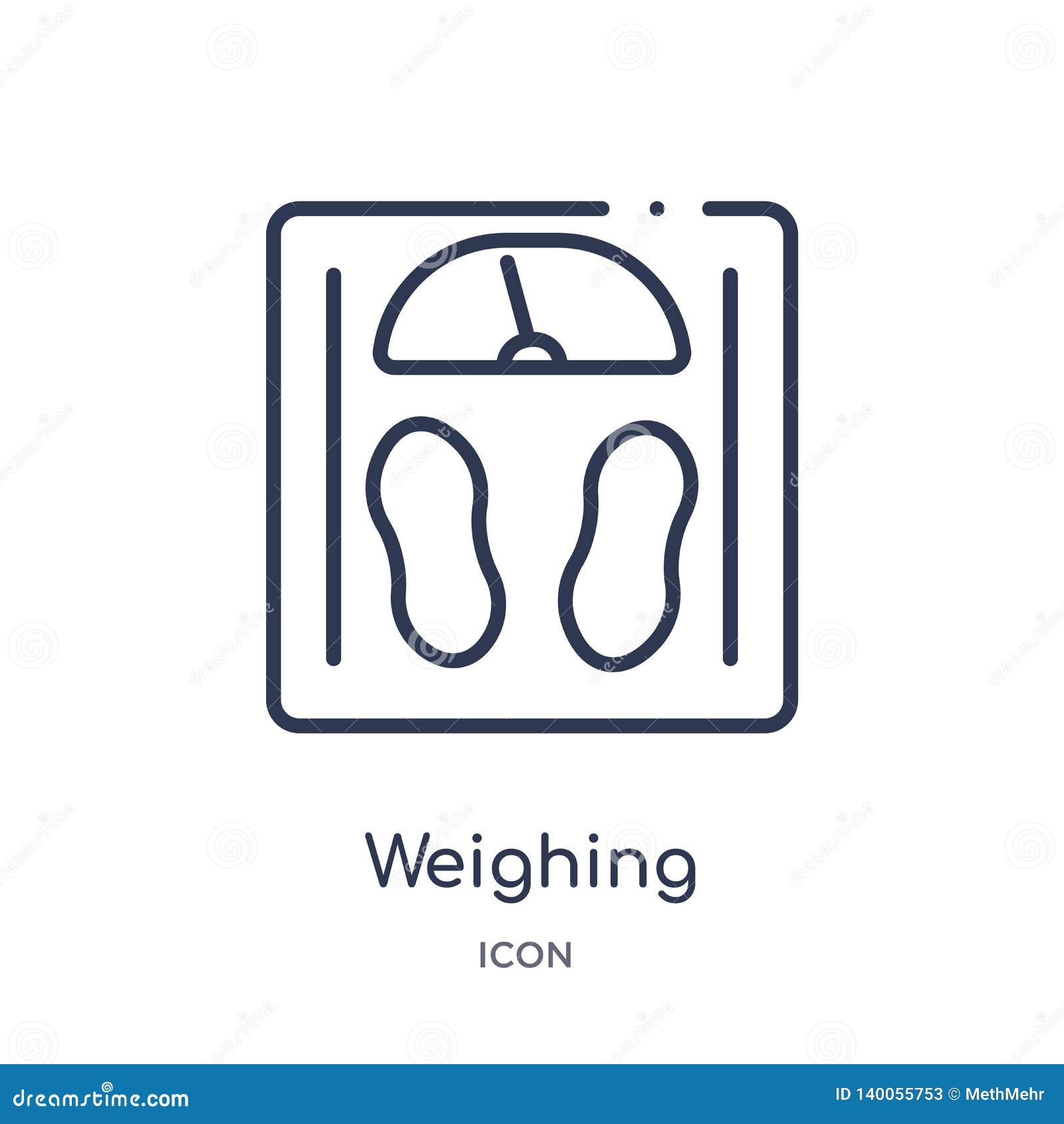 Weight Machine Linear Outline Concept Icon Stock Vector, 59% OFF