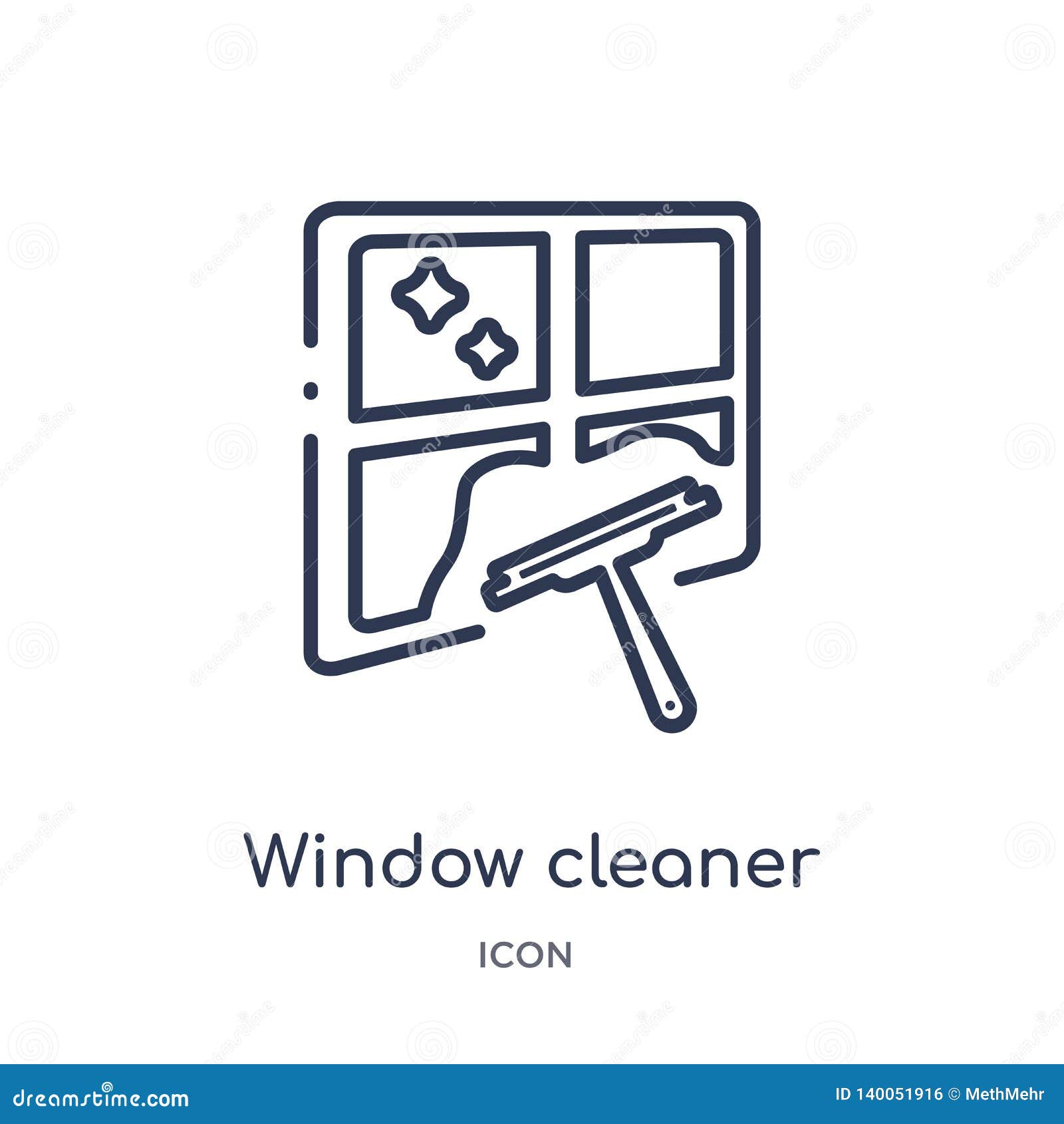 linear window cleaner icon from cleaning outline collection. thin line window cleaner   on white background. window