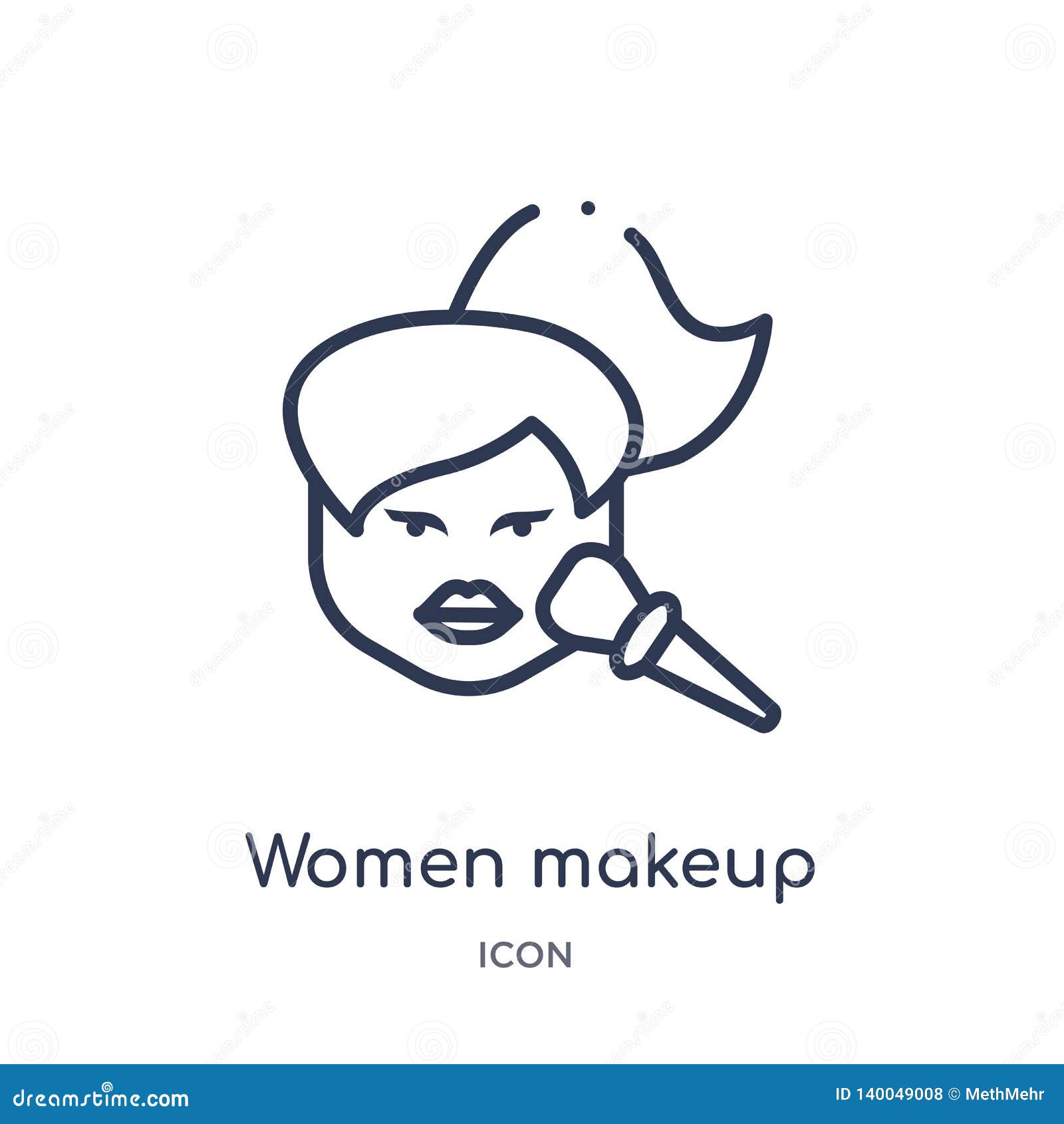 linear women makeup icon from beauty outline collection. thin line women makeup   on white background. women makeup