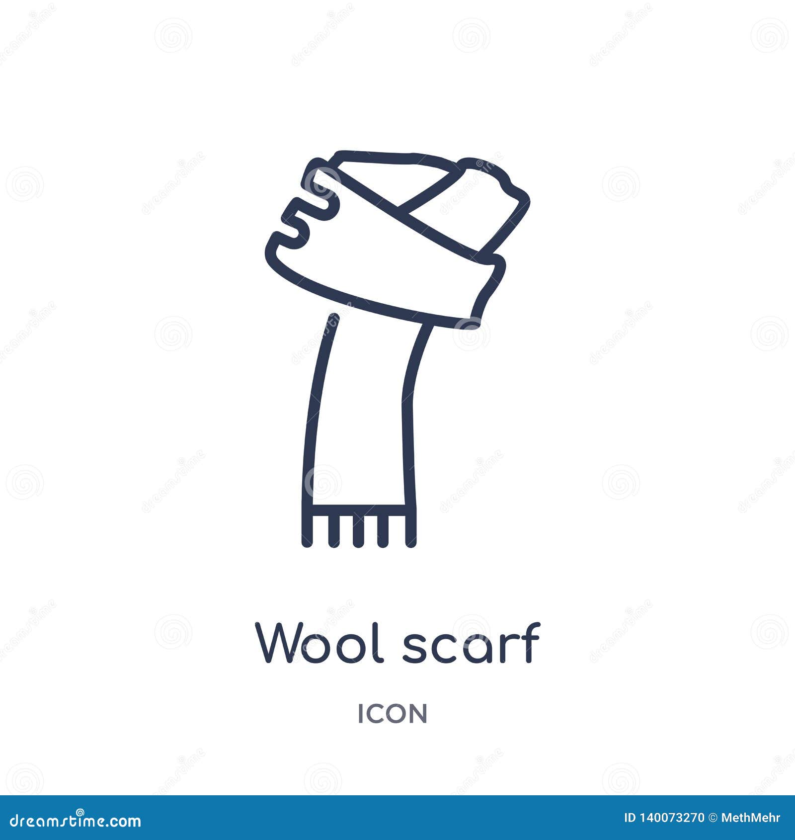 Linear Wool Scarf Icon from Fashion Outline Collection. Thin Line Wool ...