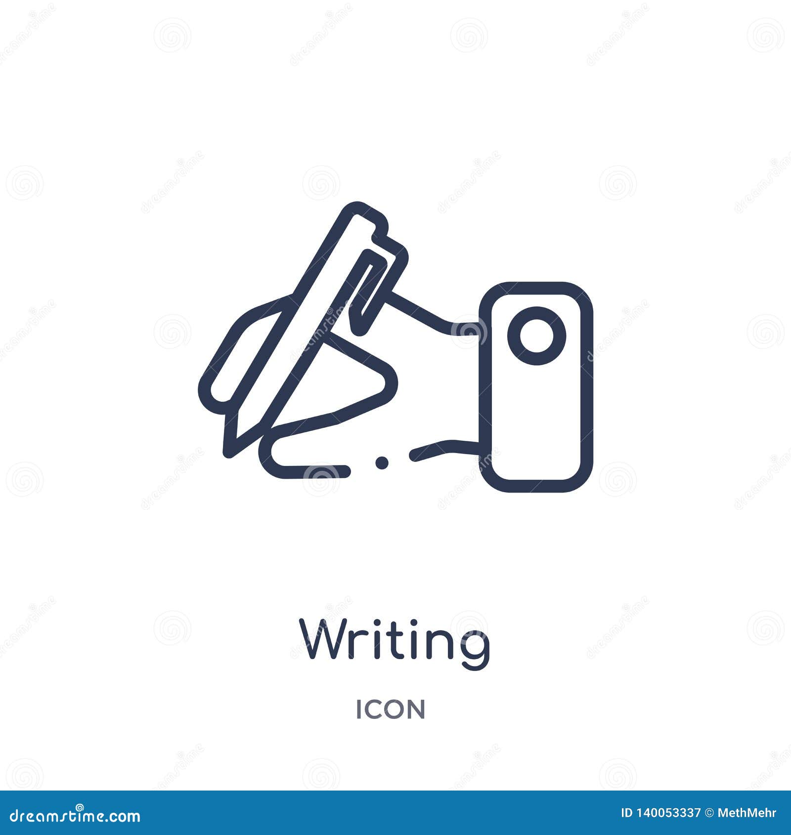 linear writing icon from customer service outline collection. thin line writing   on white background. writing